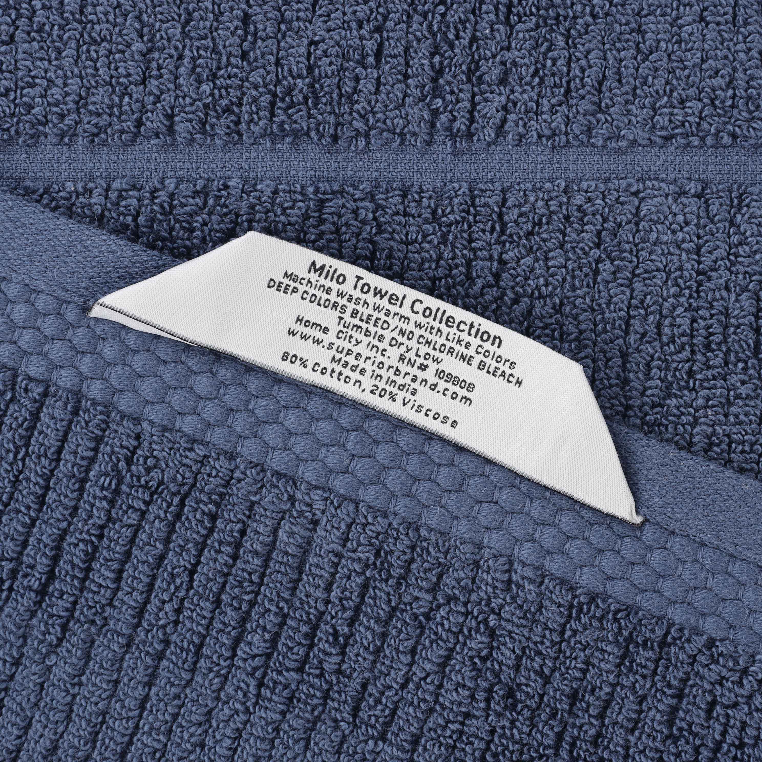 Milo Smart Twist Cotton Solid Ribbed Design 8 Piece Towel Set - Omnigoodsstore