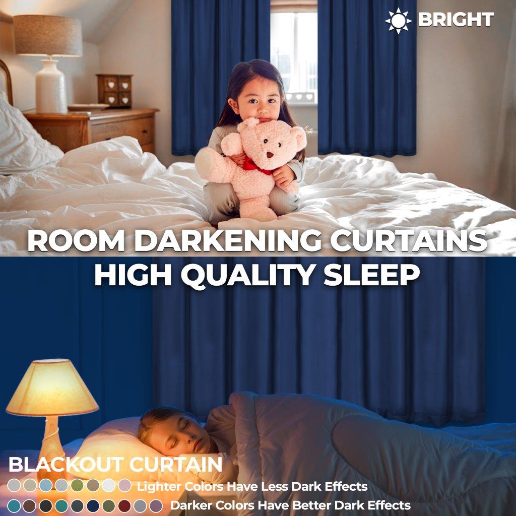 Solid Classic Modern Rod Pocket Blackout Curtain Set - Omnigoodsstore