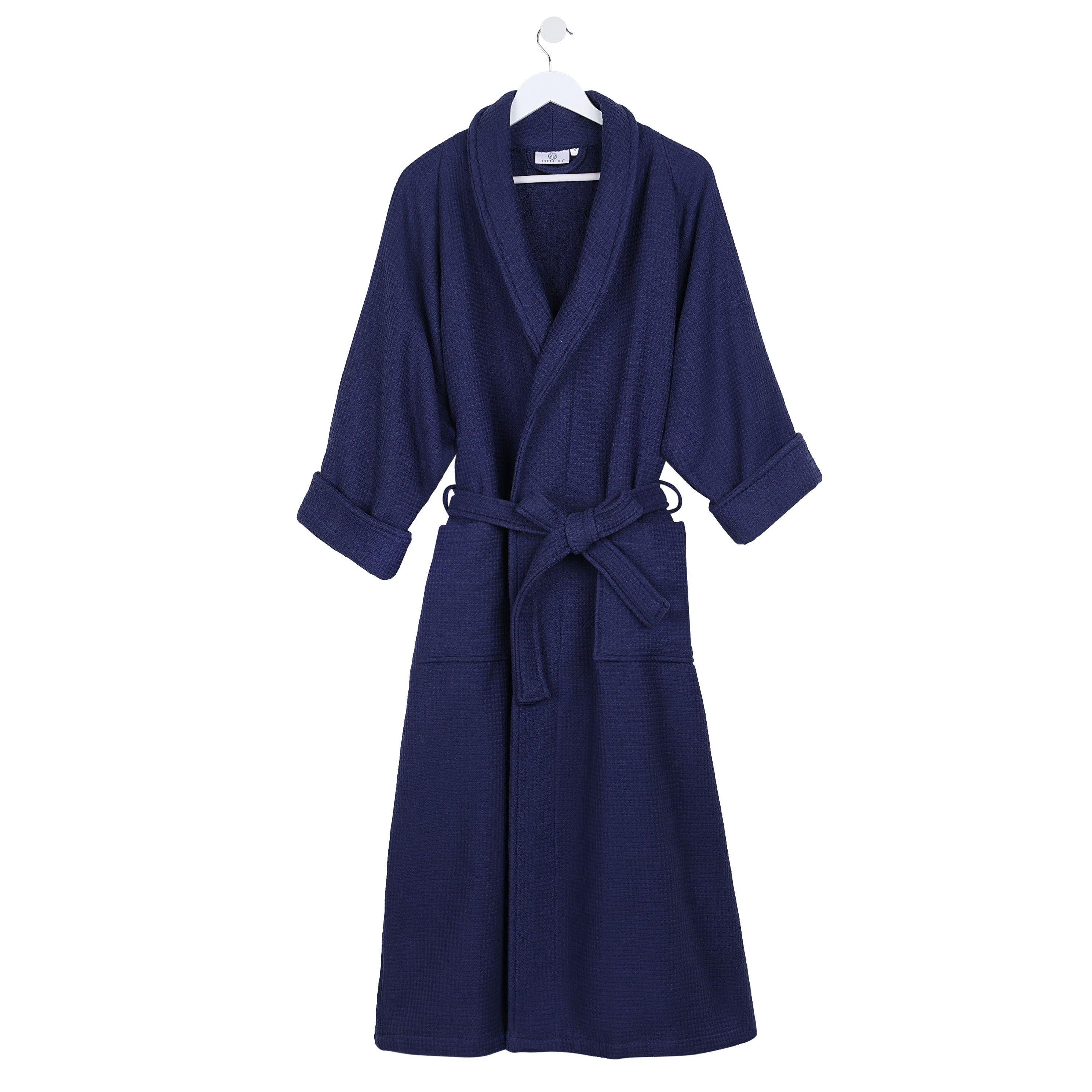 Waffle Weave Cotton Soft Lightweight Oversized Unisex Adult Bath Robe - Omnigoodsstore