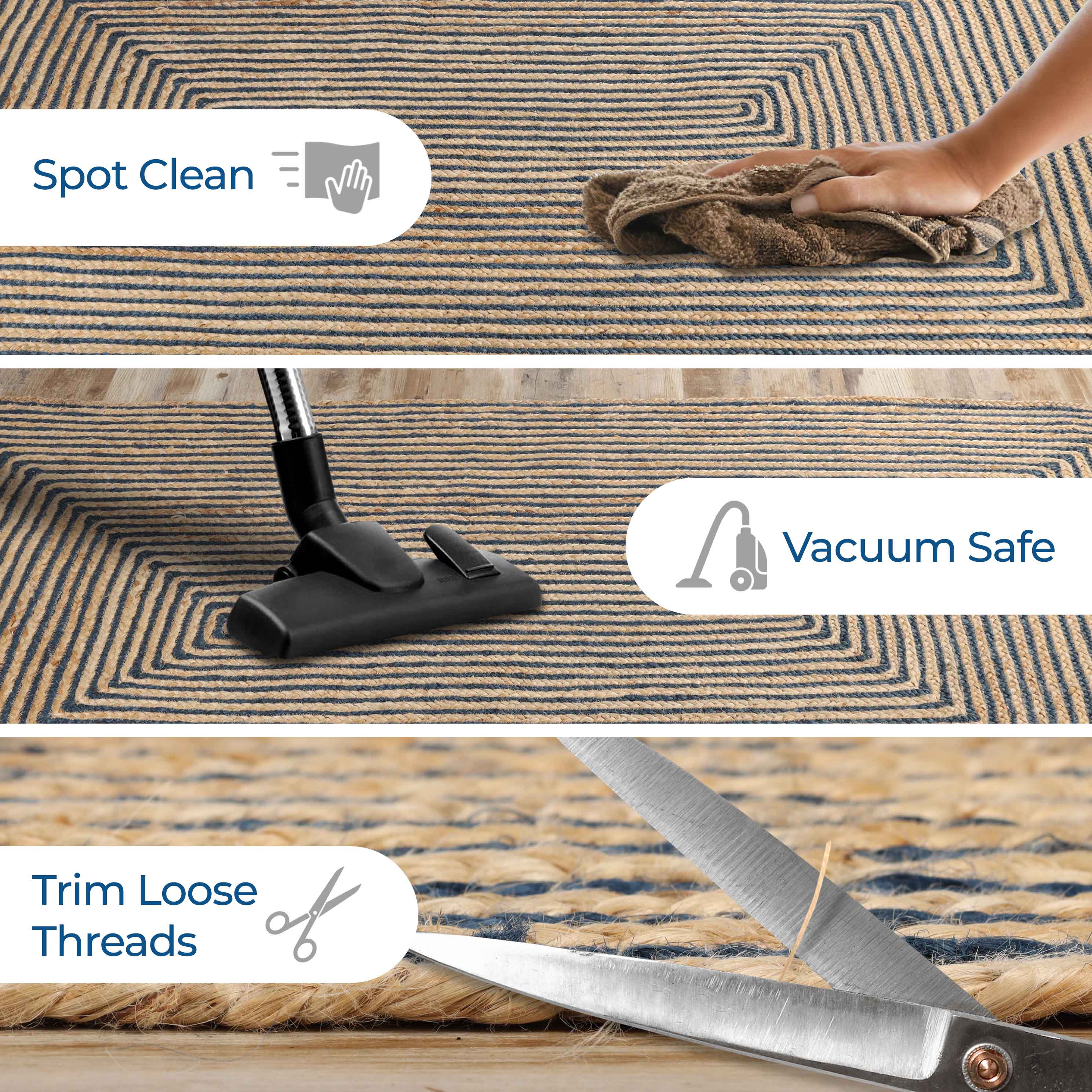 Braided Jute Reversible Handwoven Indoor Outdoor Area Rug - Omnigoodsstore