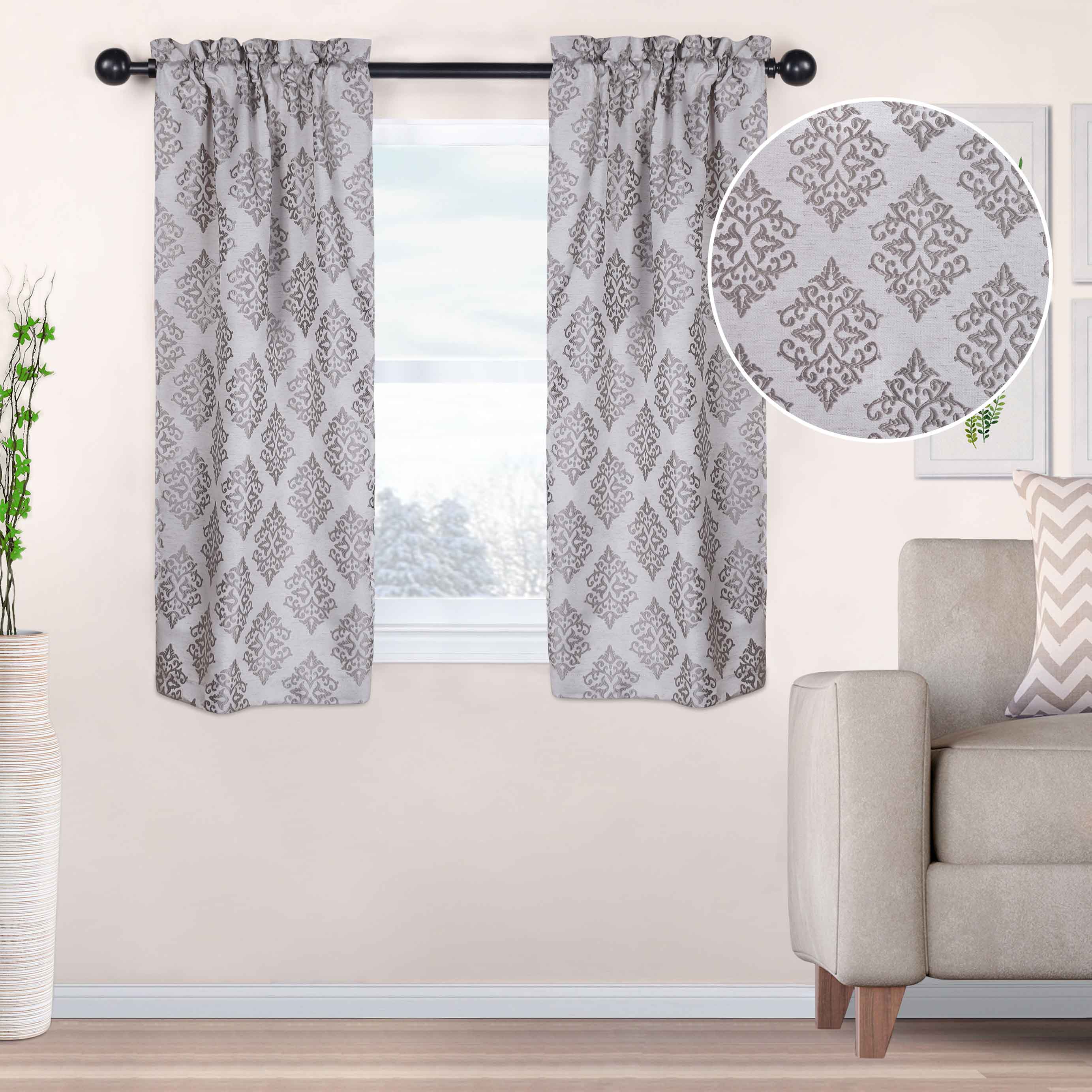 Venetian Damask Jacquard Curtain Panels, Set of 2 - Omnigoodsstore