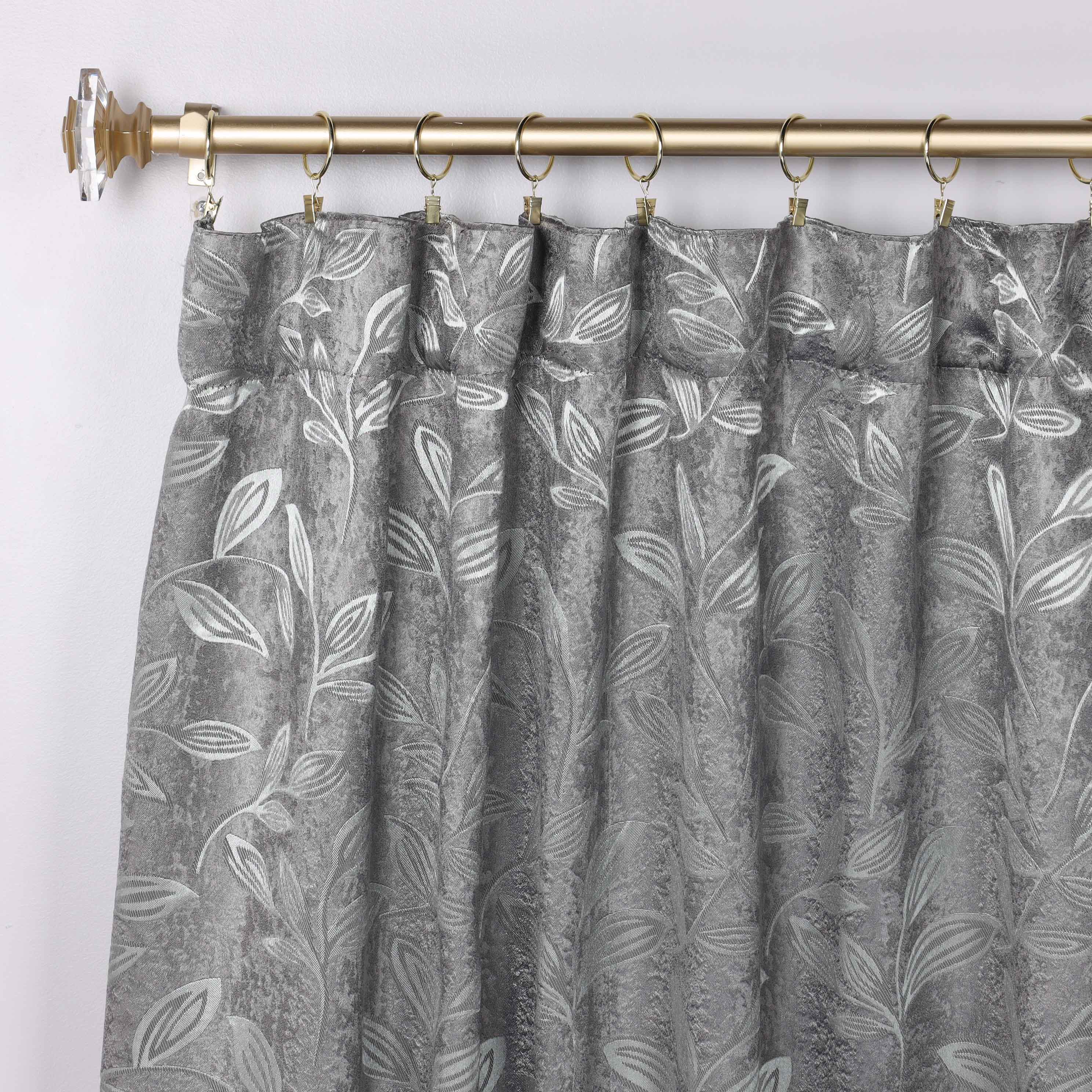 Superior Leaves Room Darkening Back Tab Blackout Curtains Panel Set - Omnigoodsstore