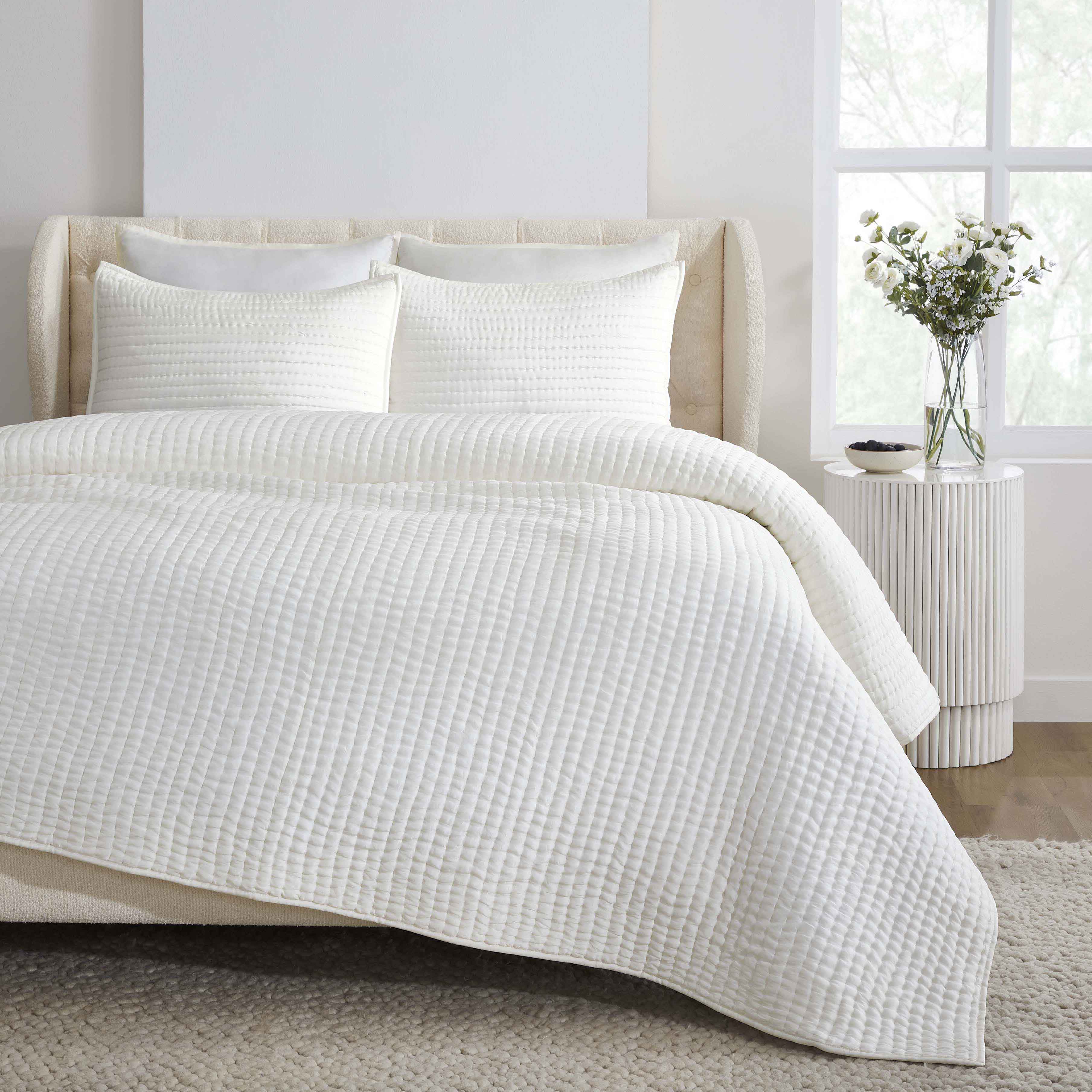 Bella 100% Silk Pick Stitch Medium Weight Quilt and Sham Set - Omnigoodsstore