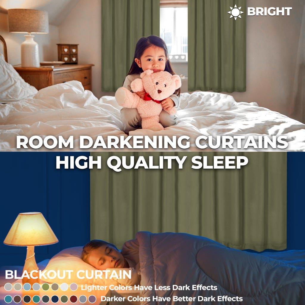 Solid Classic Modern Rod Pocket Blackout Curtain Set - Omnigoodsstore