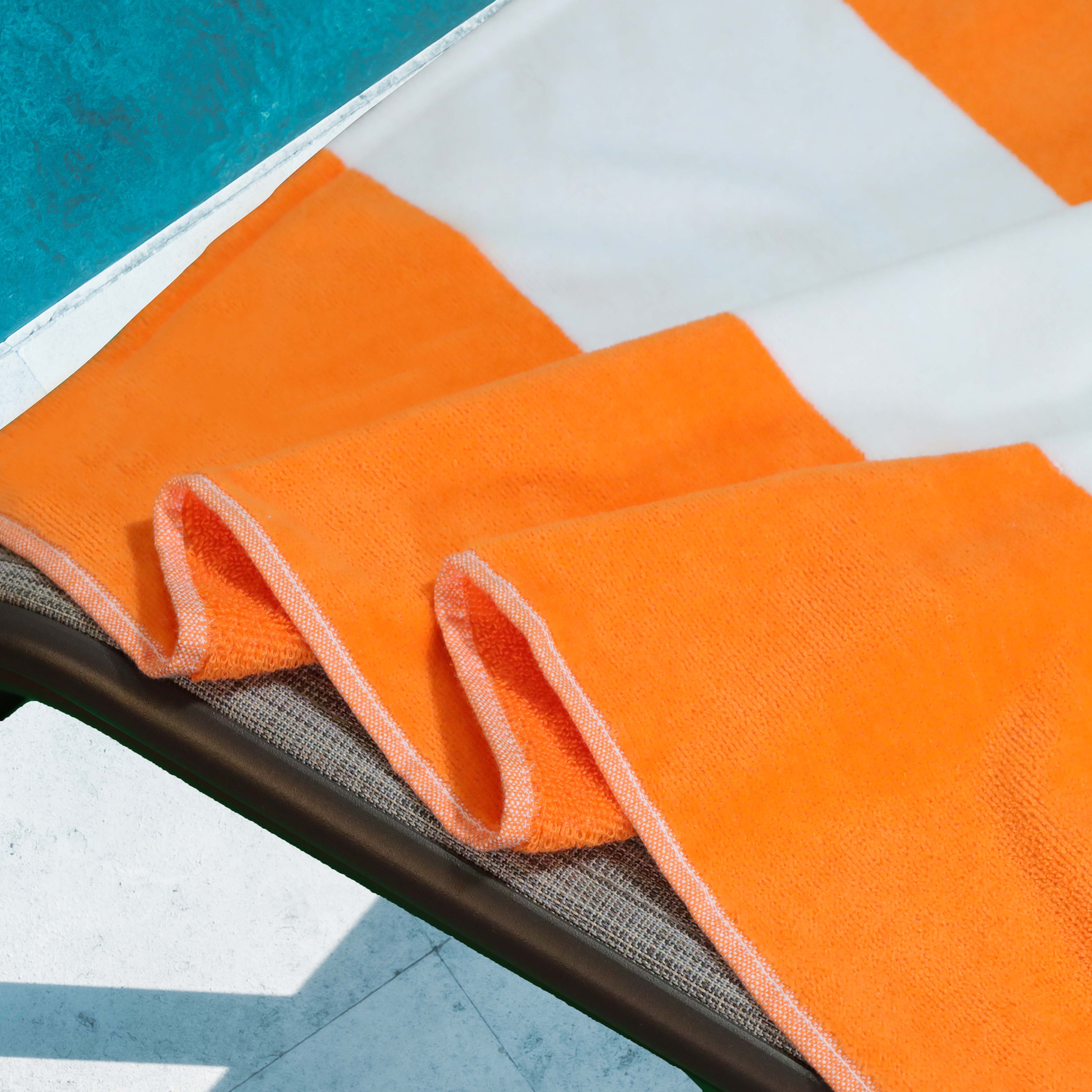 Cotton Standard Size Cabana Stripe Chaise Lounge Chair Cover - Omnigoodsstore