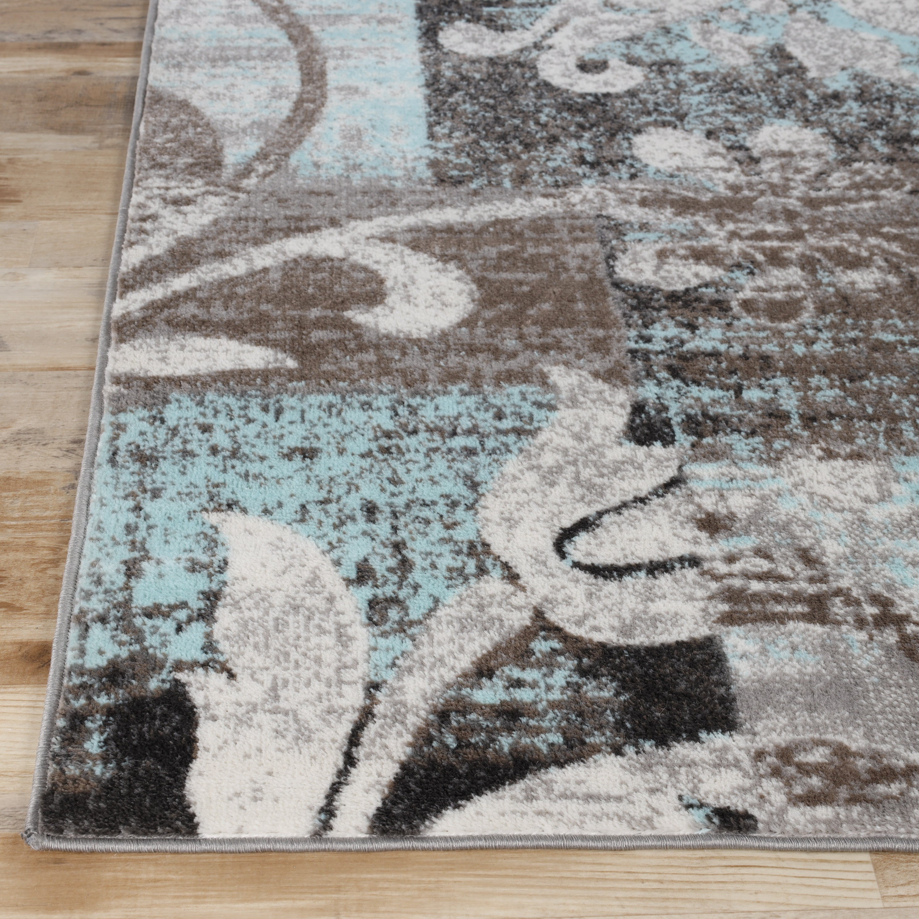 Pastiche Contemporary Floral Patchwork Indoor Area Rug or Runner Rug - Omnigoodsstore