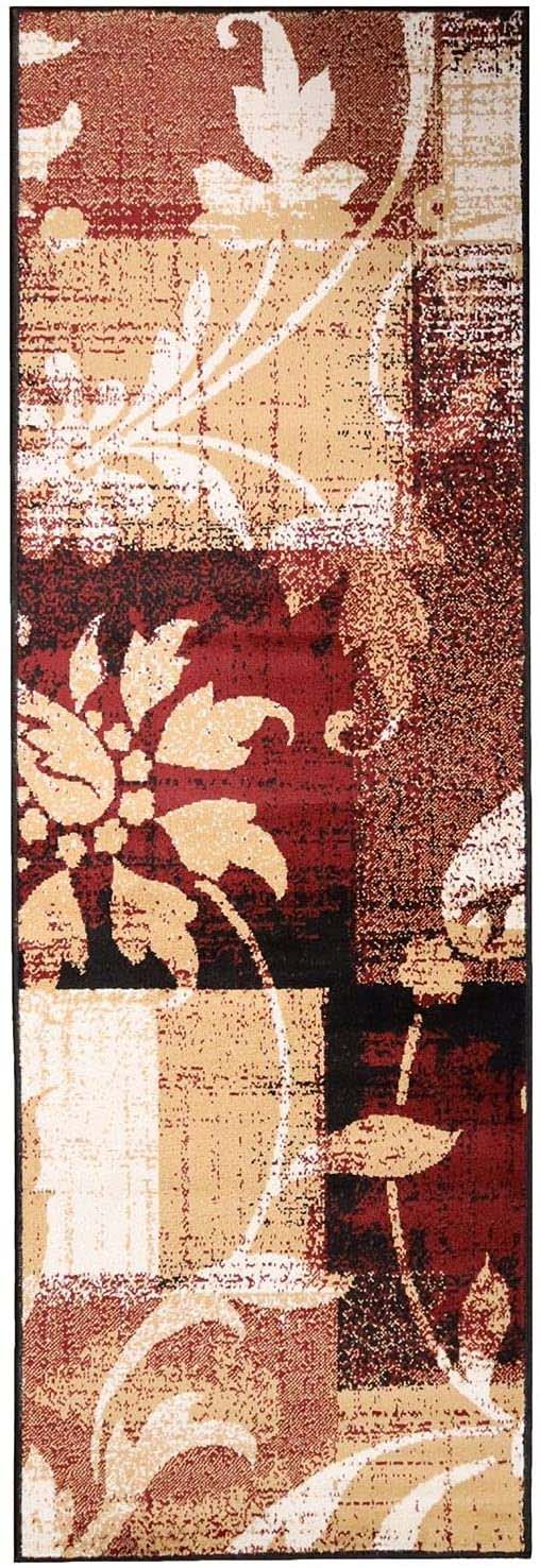 Pastiche Contemporary Floral Patchwork Indoor Area Rug or Runner Rug - Omnigoodsstore