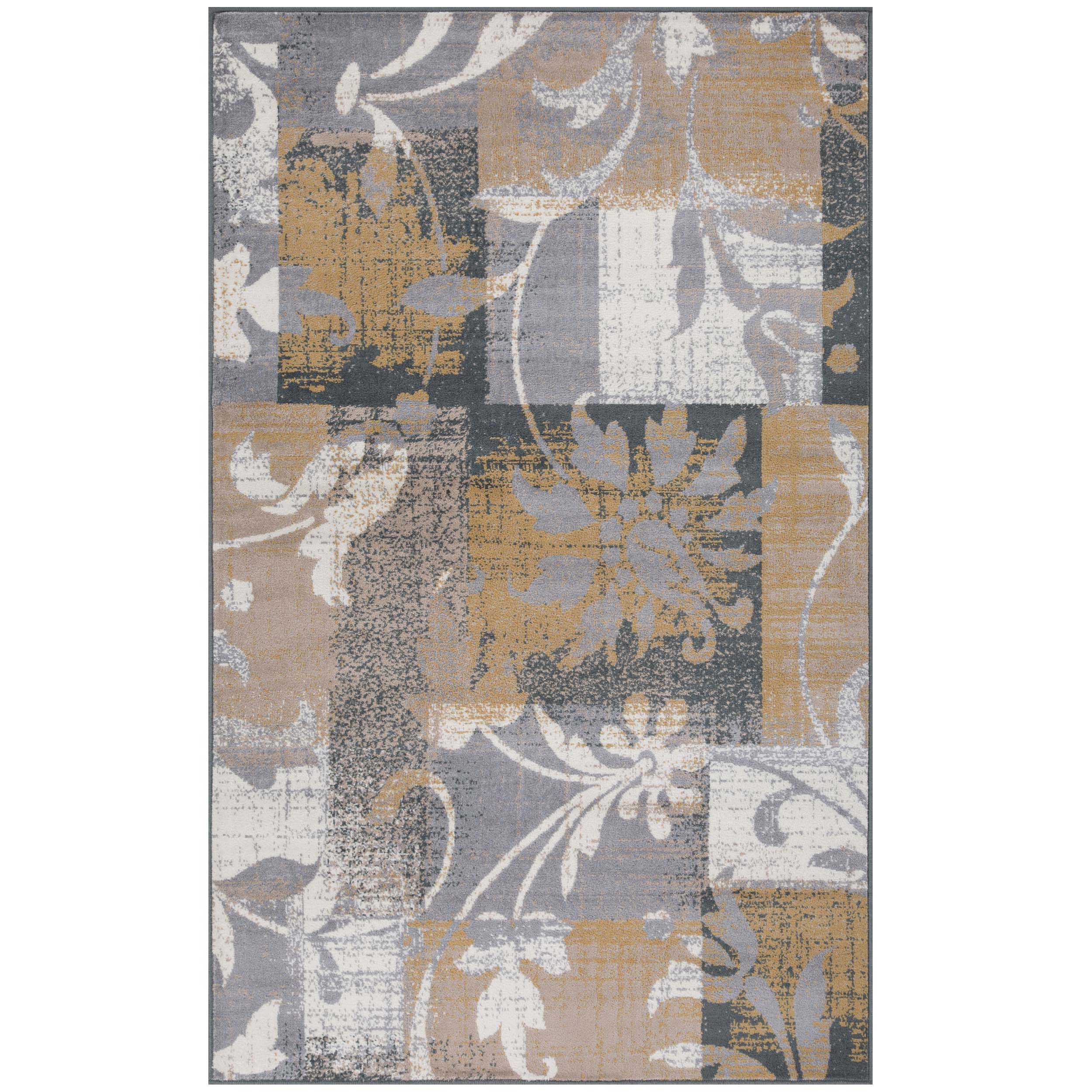 Pastiche Contemporary Floral Patchwork Indoor Area Rug or Runner Rug - Omnigoodsstore