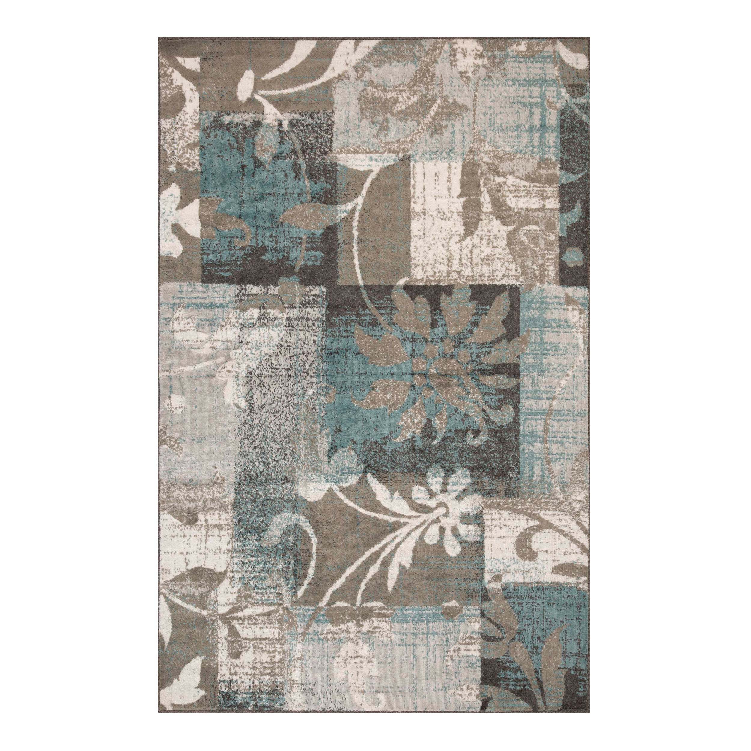 Pastiche Contemporary Floral Patchwork Indoor Area Rug or Runner Rug - Omnigoodsstore