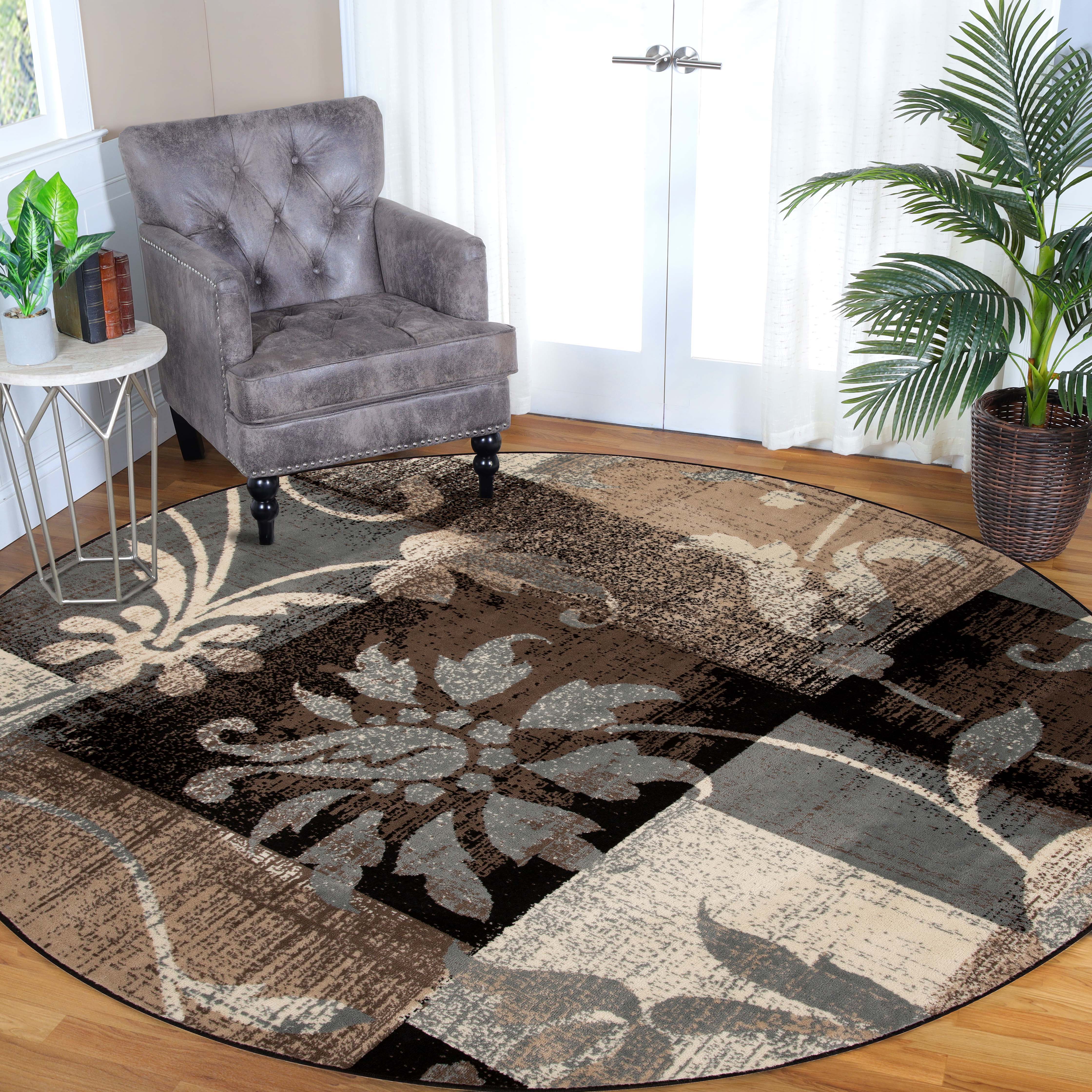 Pastiche Contemporary Floral Patchwork Indoor Area Rug or Runner Rug - Omnigoodsstore