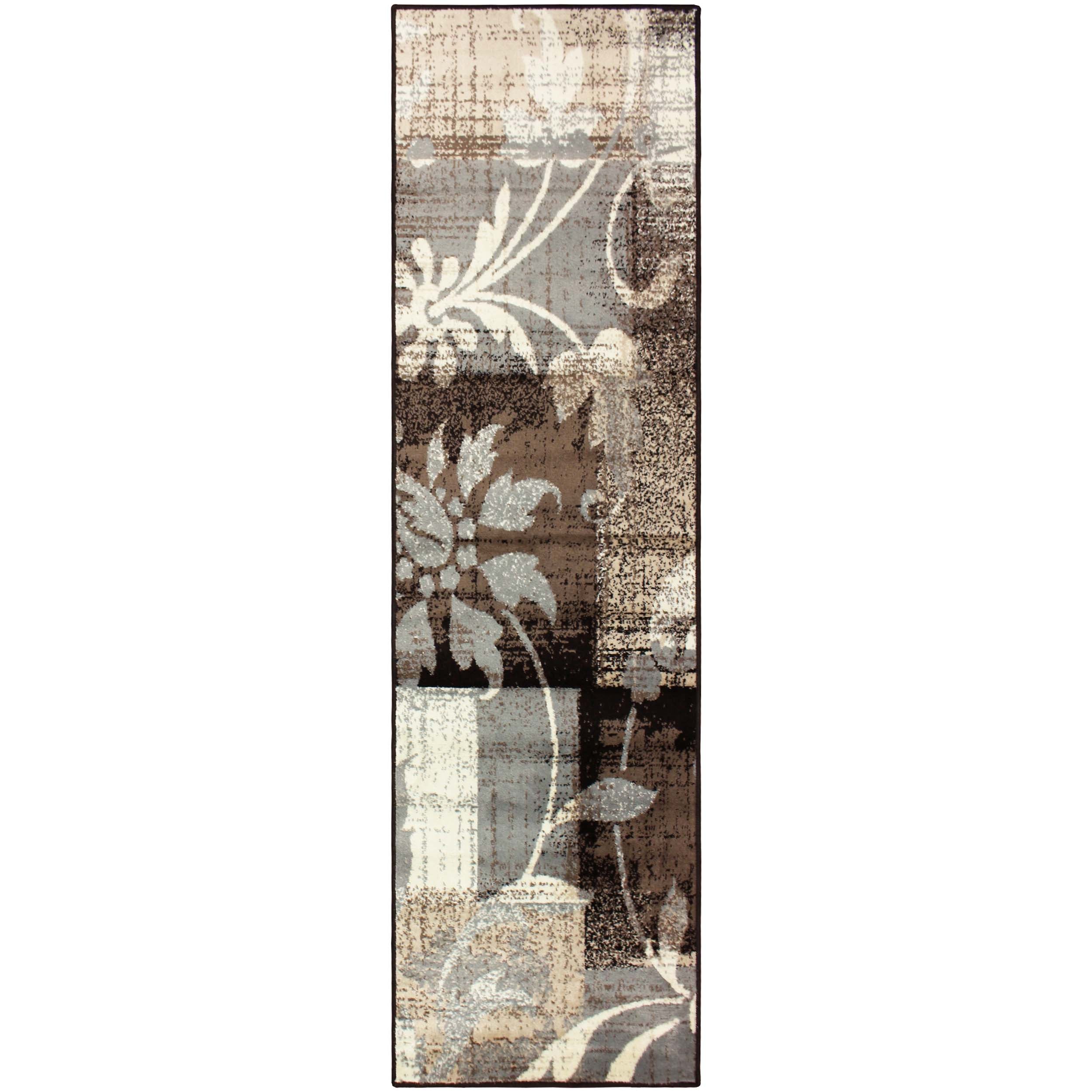 Pastiche Contemporary Floral Patchwork Indoor Area Rug or Runner Rug - Omnigoodsstore
