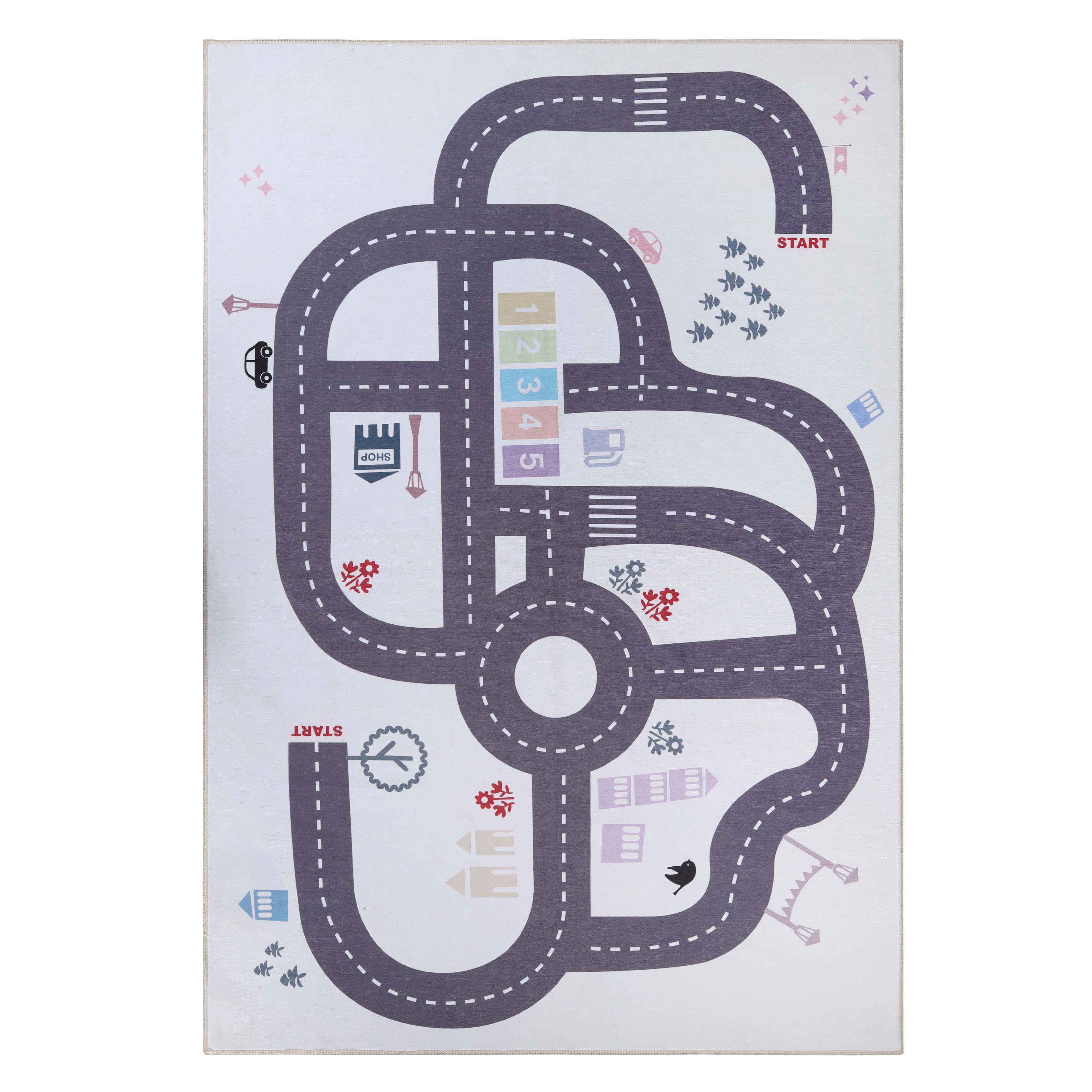 Path Non-Slip Kids Playroom Nursery Washable Indoor Area Rug - Omnigoodsstore