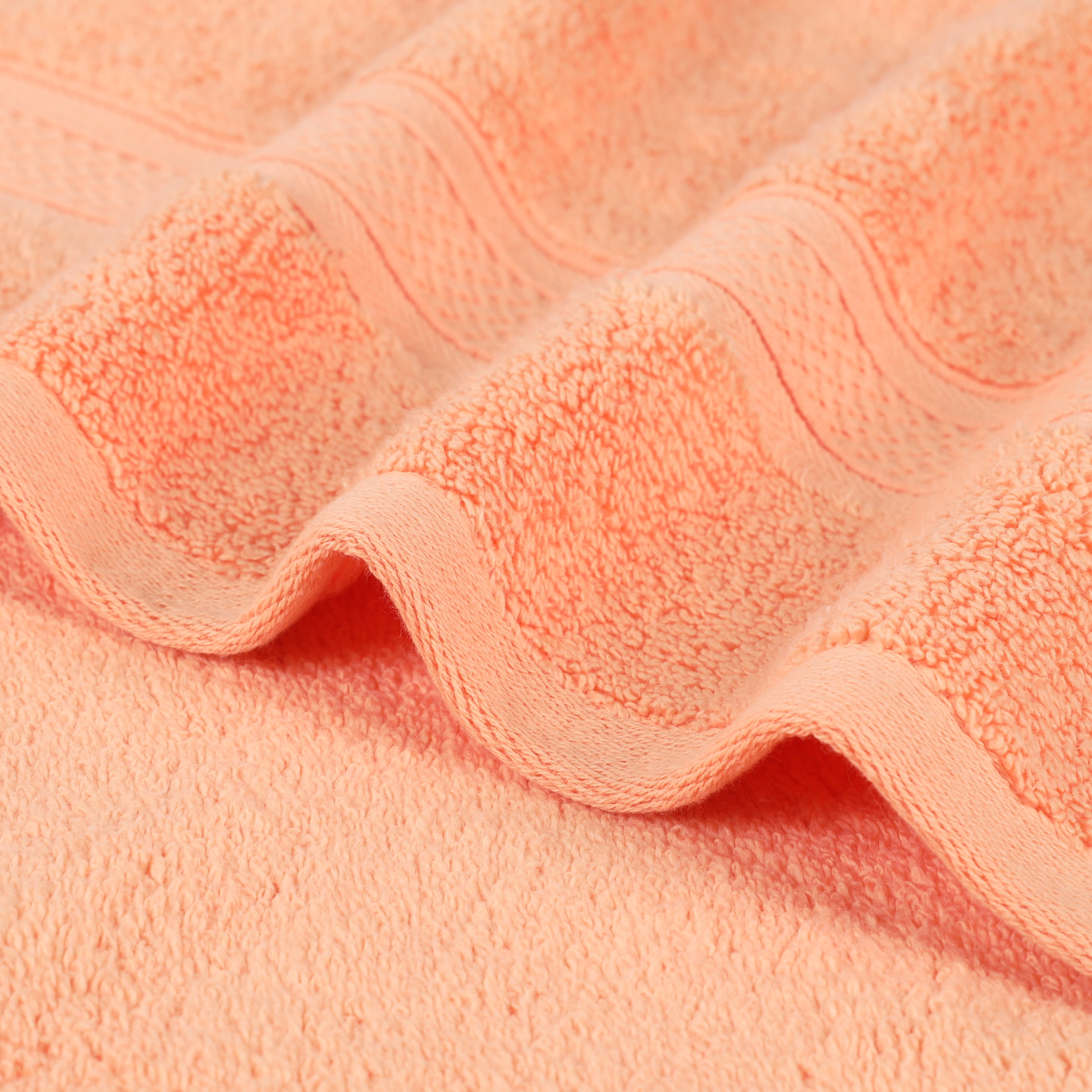 Zero Twist Cotton Solid & Jacquard Elegant Chevron Bath Towel Set of 4 - Omnigoodsstore