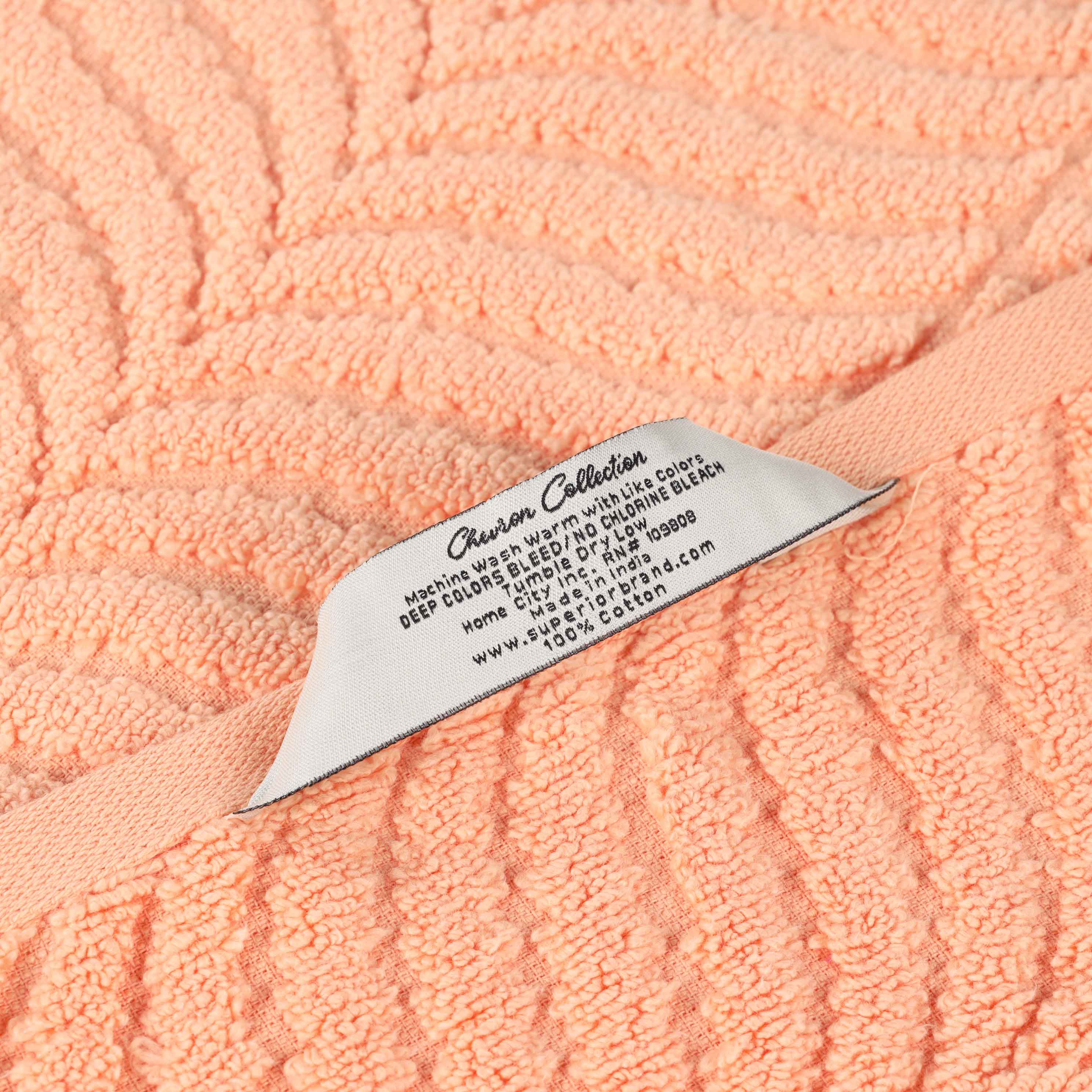 Zero Twist Cotton Solid & Jacquard Elegant Chevron Bath Towel Set of 4 - Omnigoodsstore