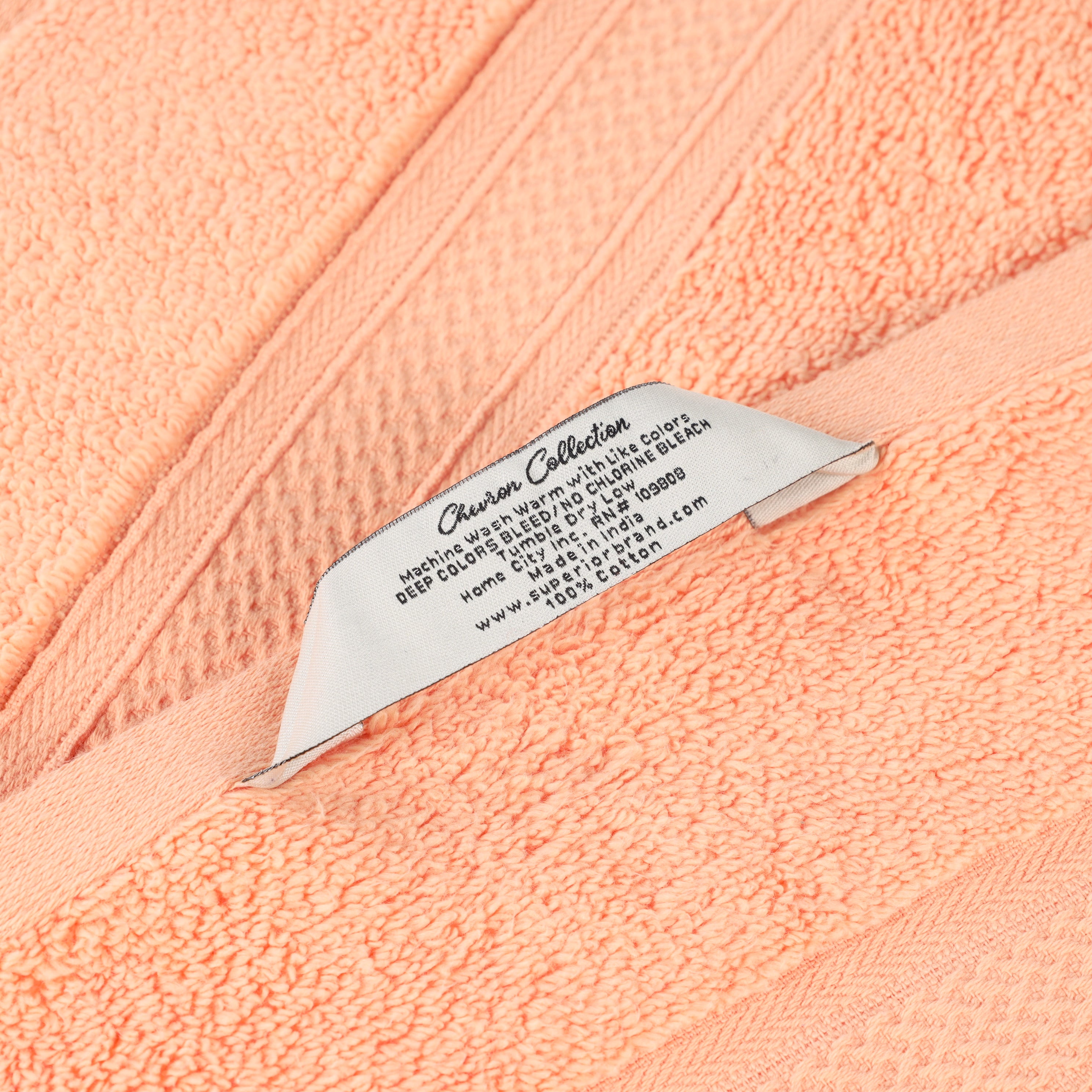 Zero Twist Cotton Solid & Jacquard Elegant Chevron Bath Towel Set of 4 - Omnigoodsstore