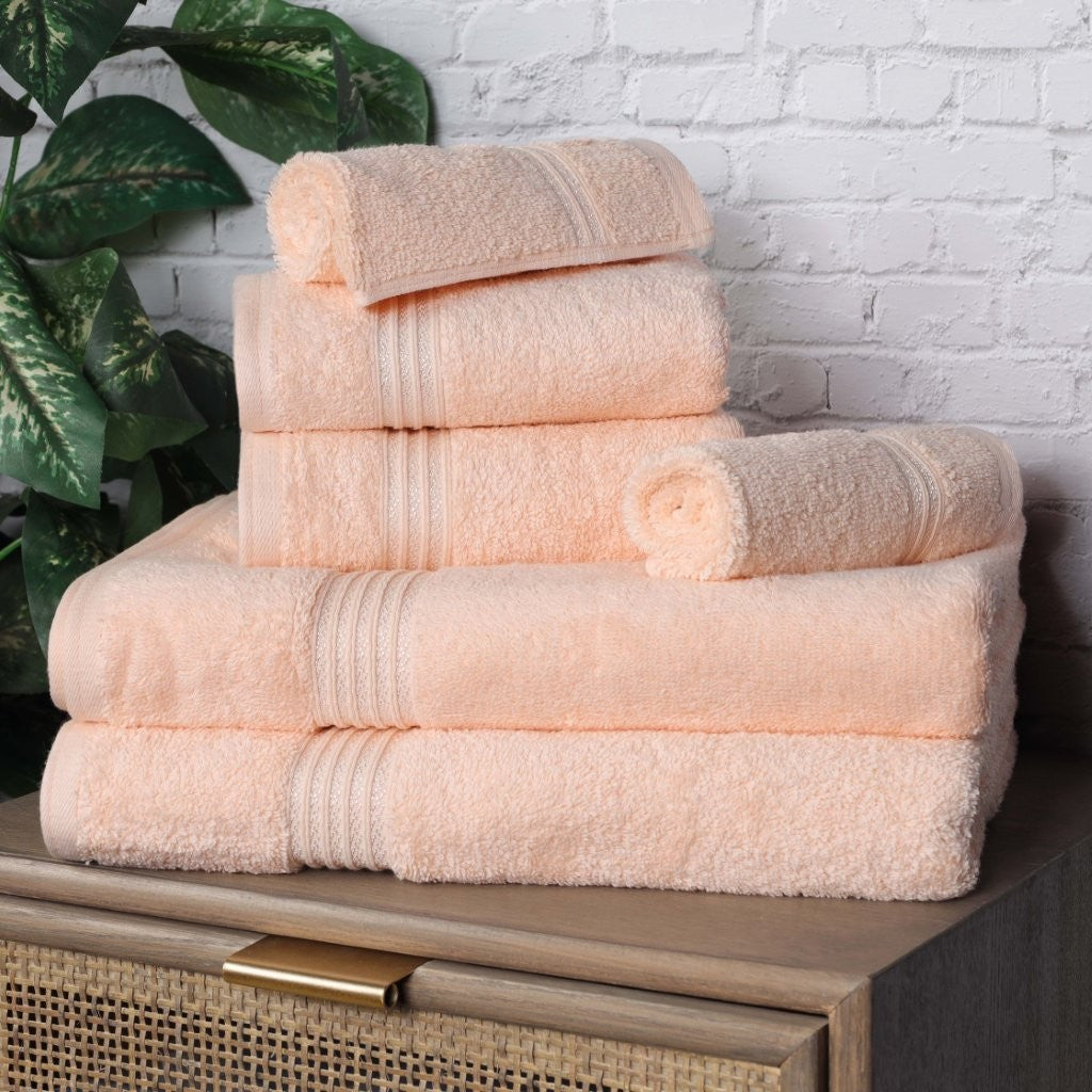Egyptian Cotton Highly Absorbent Solid 6-Piece Ultra Soft Towel Set - Omnigoodsstore