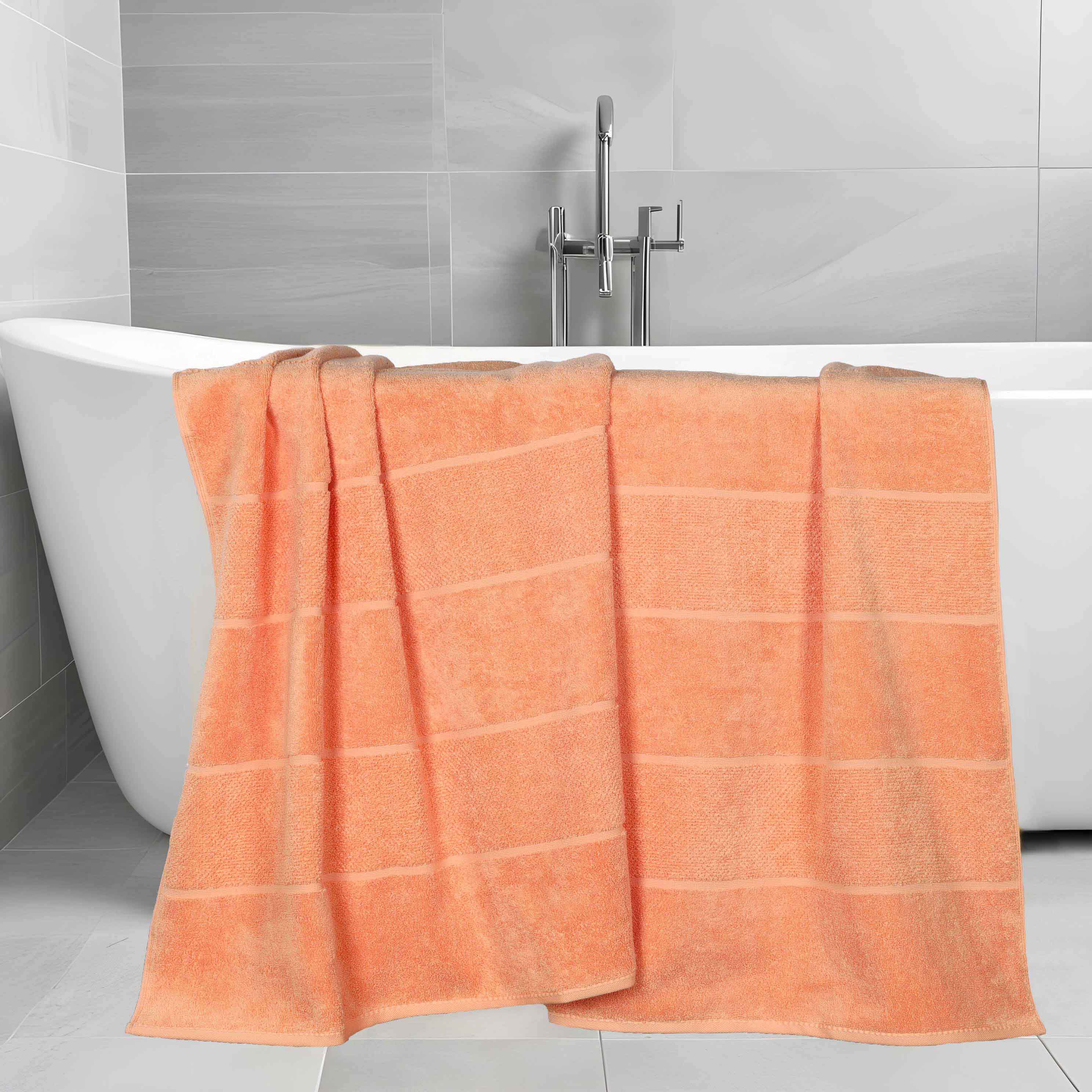 Mile Smart Twist Cotton Solid Broad Border Bath Sheets, Set of 2 - Omnigoodsstore