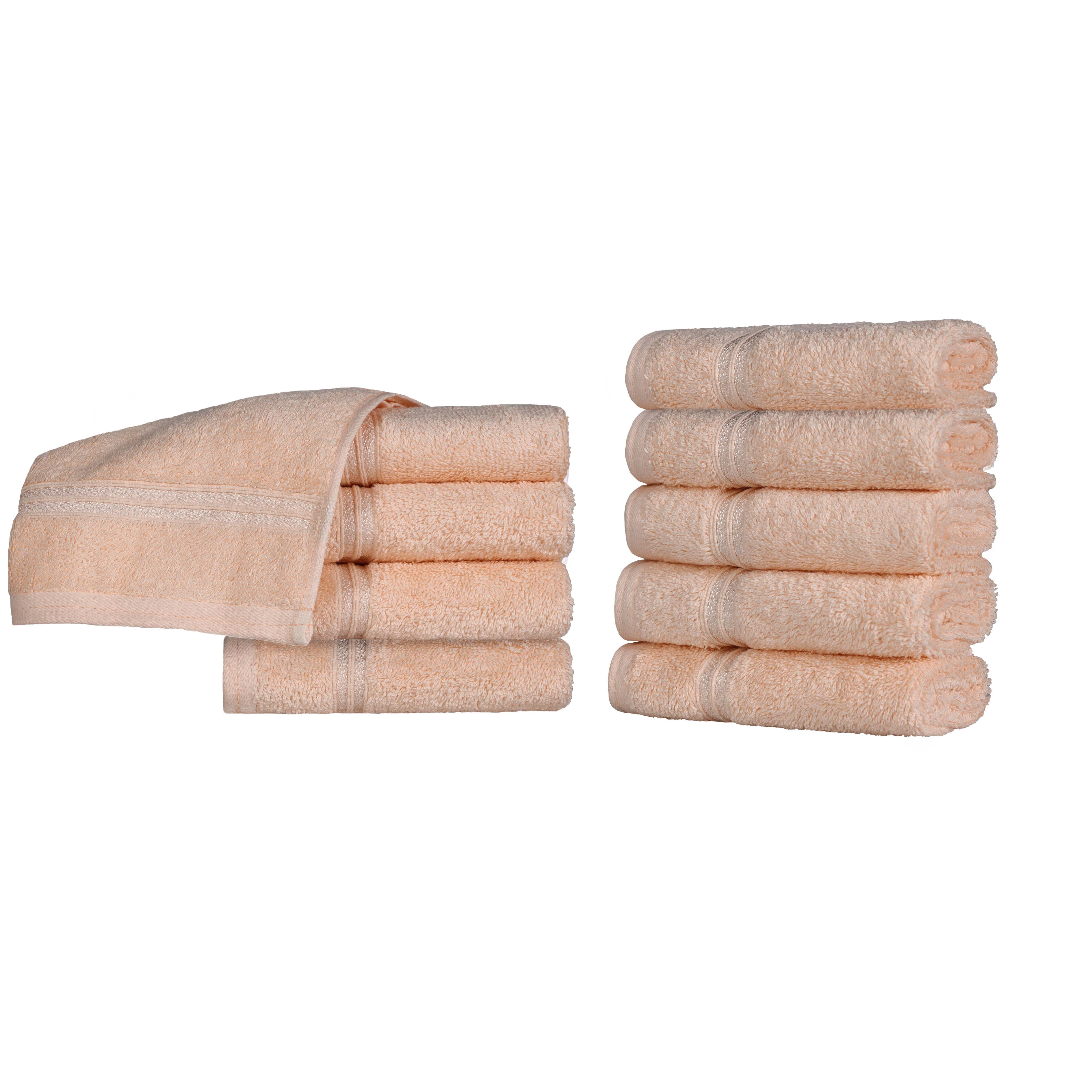 Egyptian Cotton Solid Face Towel Set of 10 - Omnigoodsstore