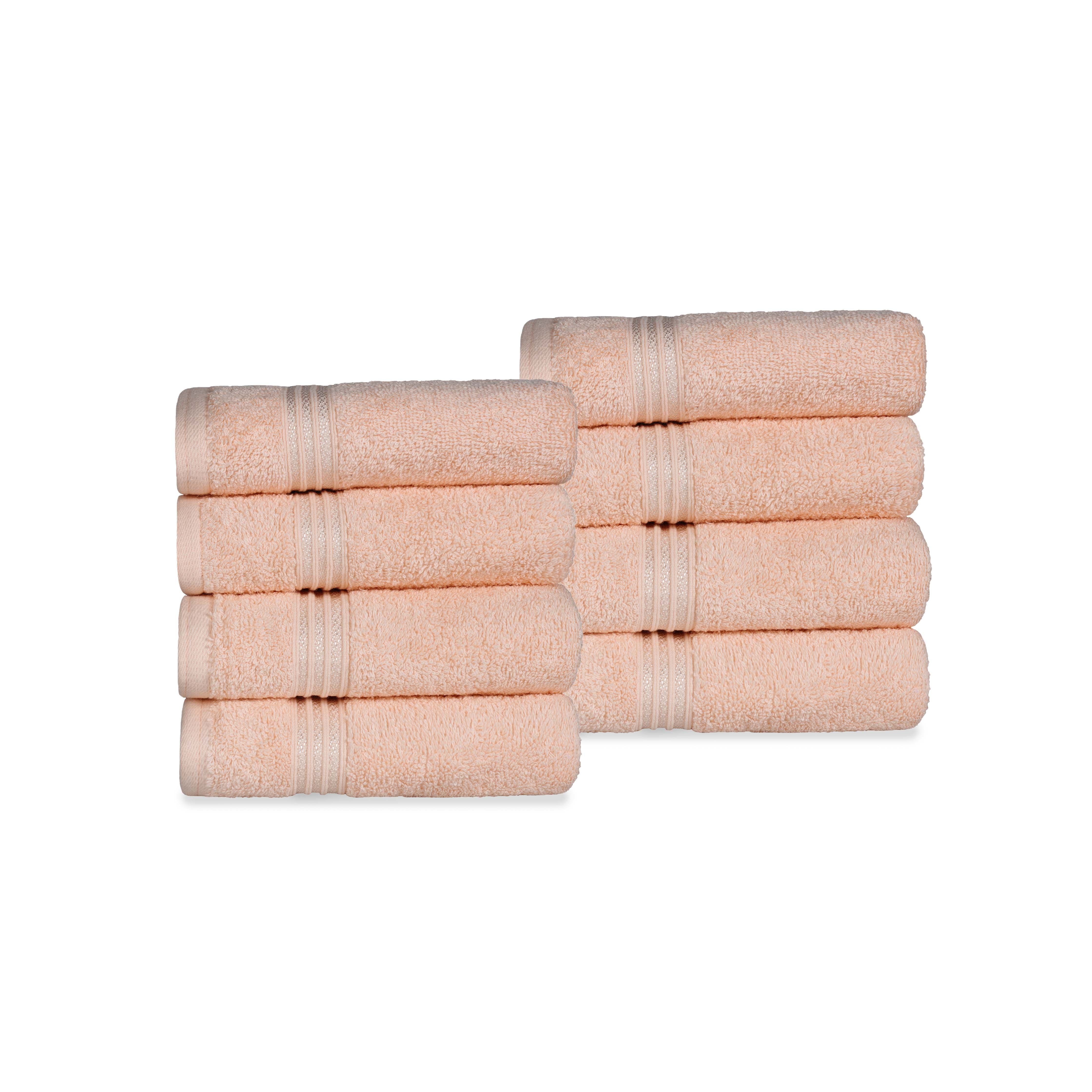 Egyptian Cotton Highly Absorbent Solid Ultra Soft Hand Towel Set of 8 - Omnigoodsstore