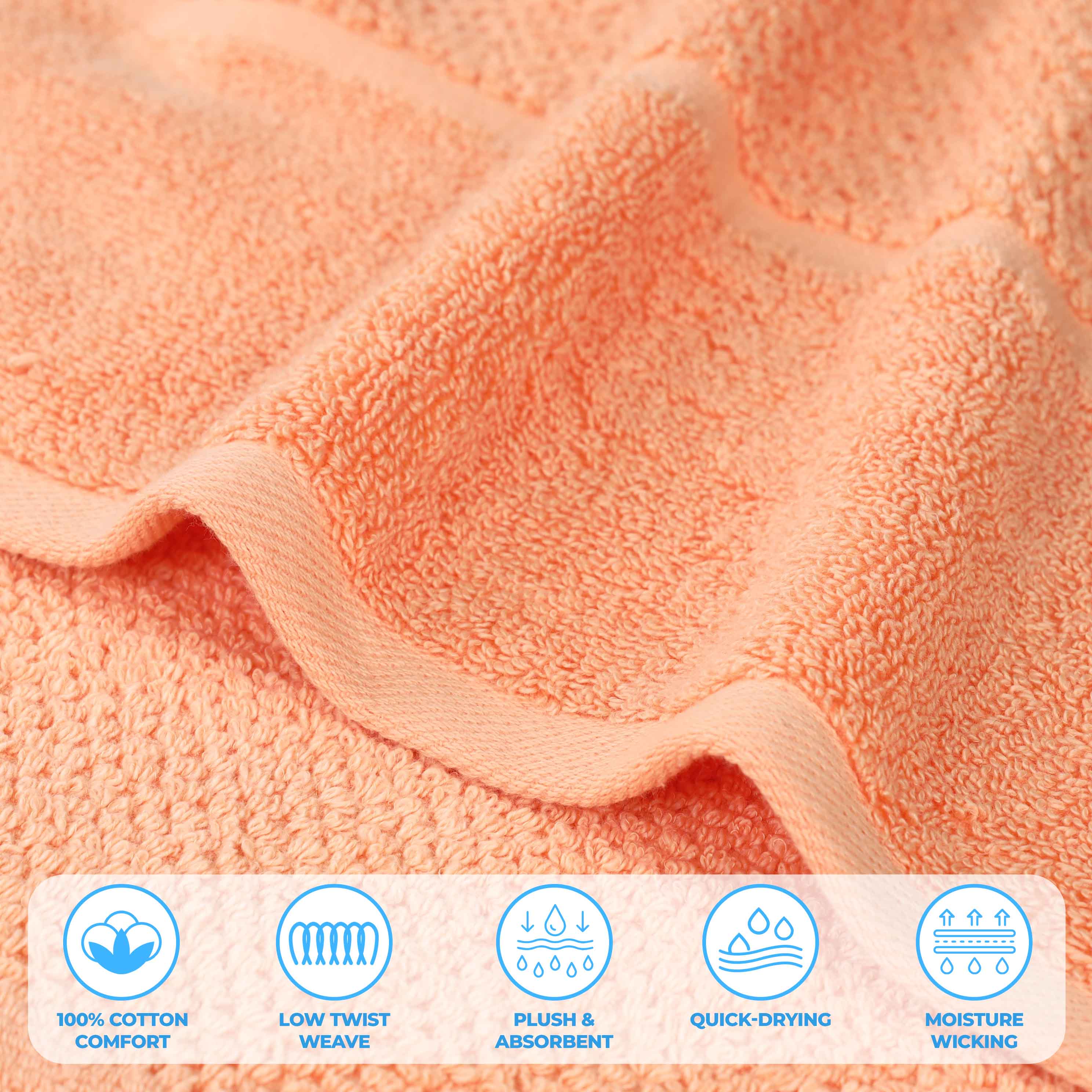 Mile Smart Twist Cotton Solid Broad Border 9 Piece Towel Set - Omnigoodsstore