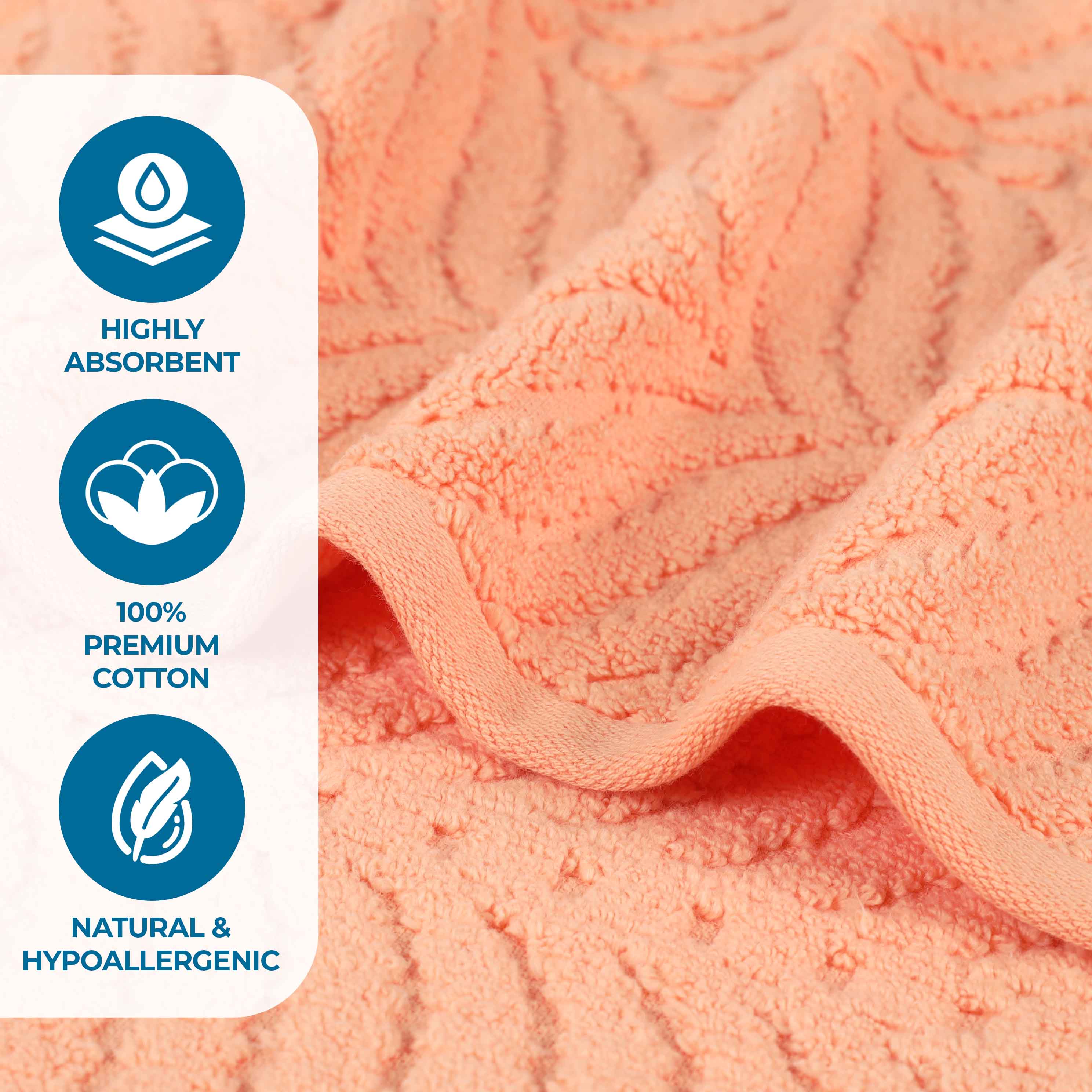 Zero Twist Cotton Solid & Jacquard Elegant Chevron Bath Towel Set of 4 - Omnigoodsstore