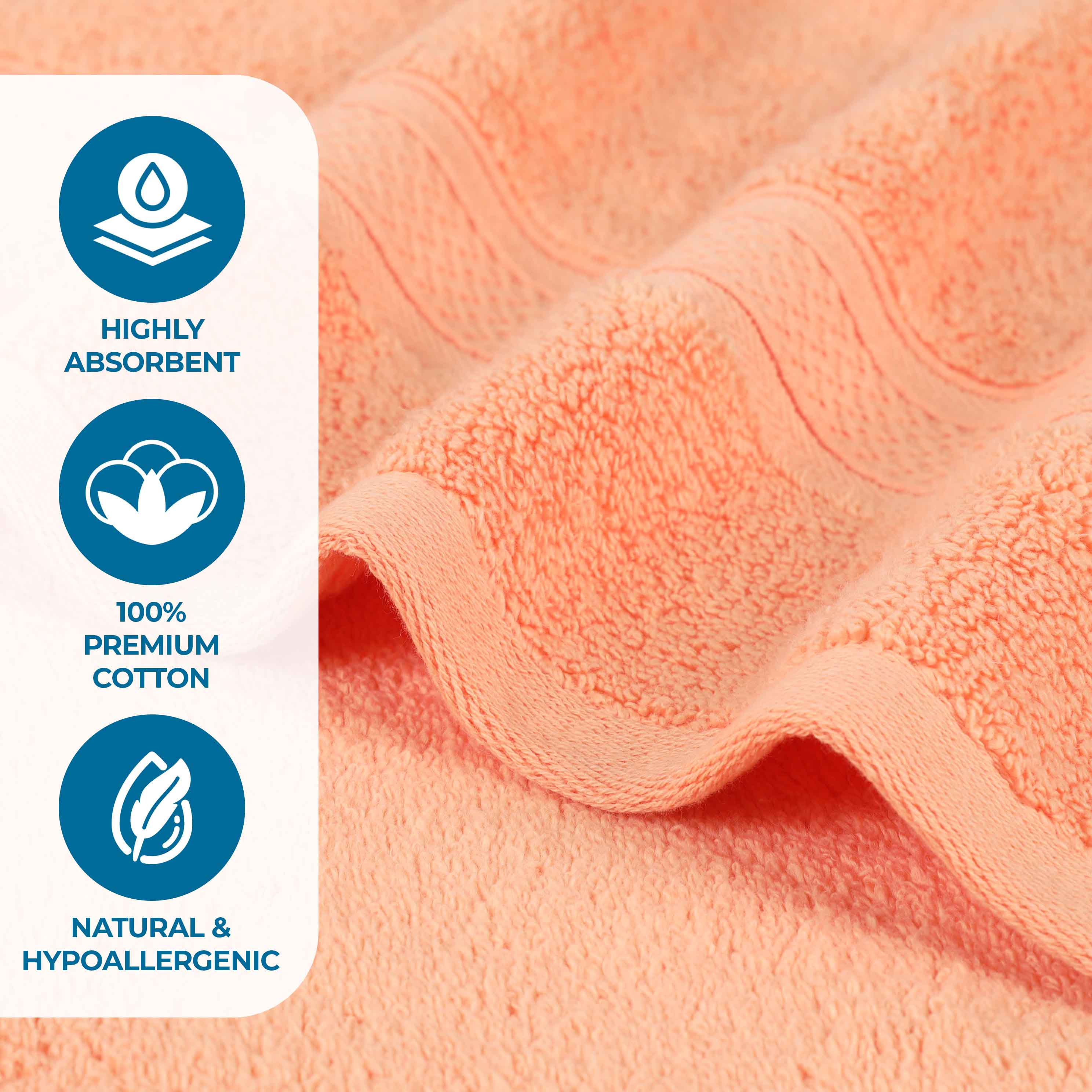 Zero Twist Cotton Solid & Jacquard Elegant Chevron Bath Towel Set of 4 - Omnigoodsstore