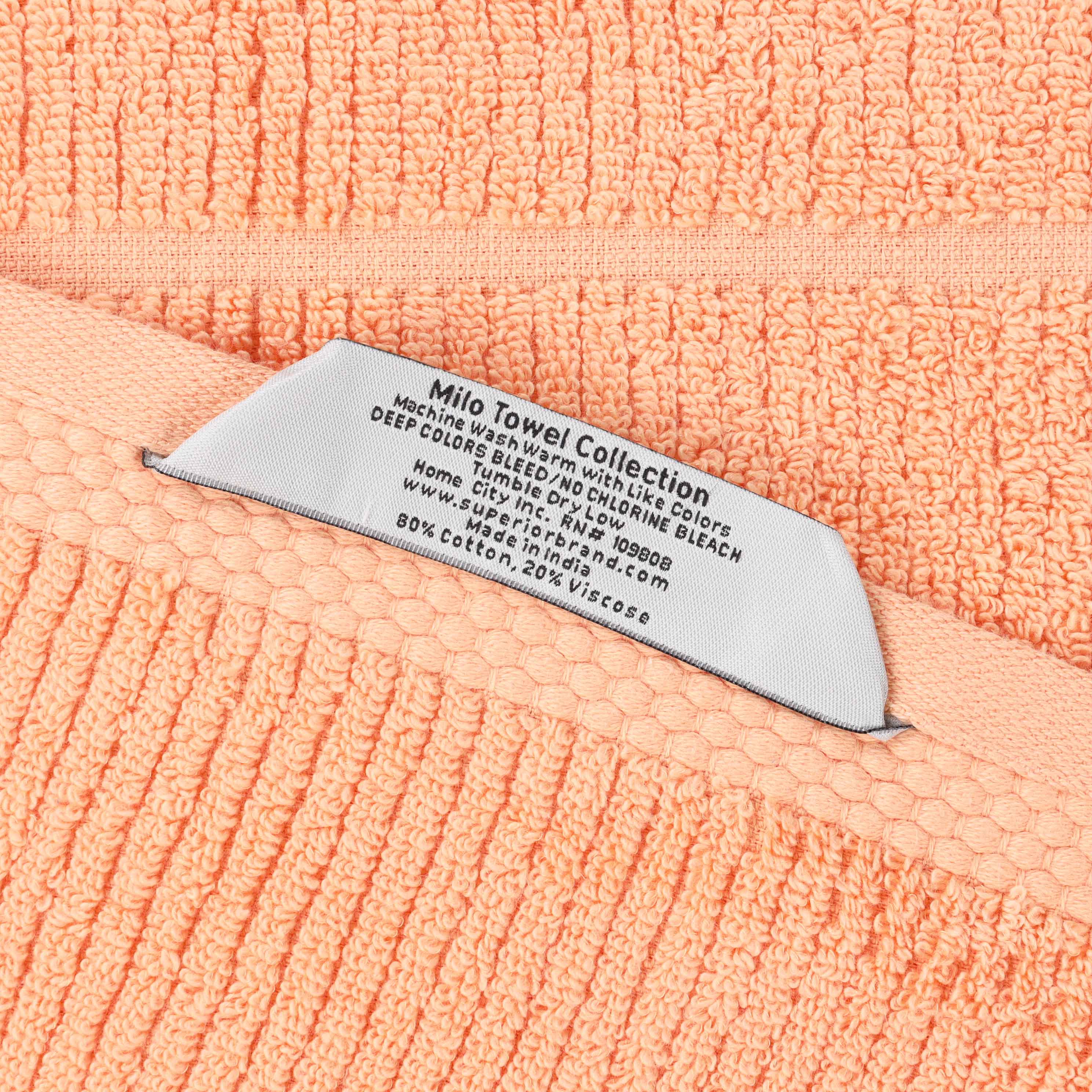 Milo Smart Twist Cotton Solid Ribbed Design 8 Piece Towel Set - Omnigoodsstore