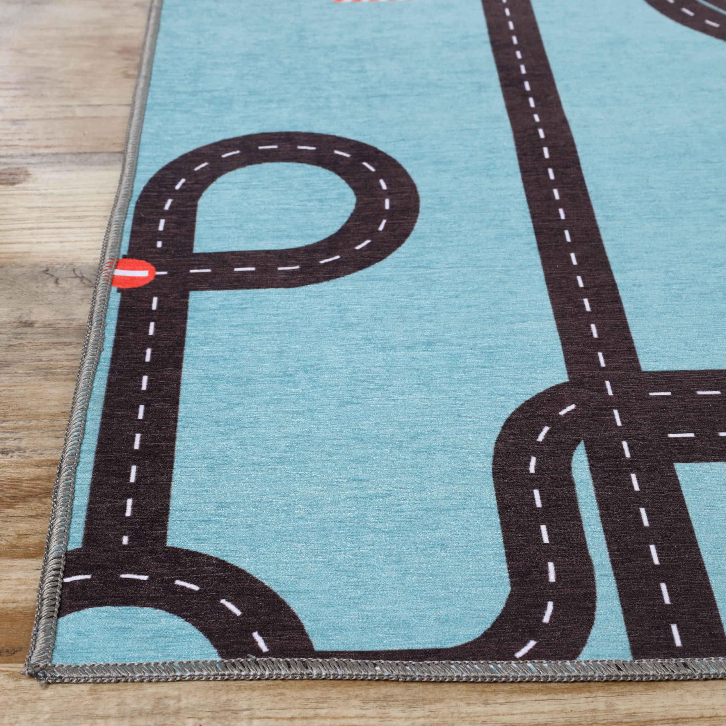 Country Road Non-Slip Kids Playroom Nursery Washable Indoor Area Rug - Omnigoodsstore