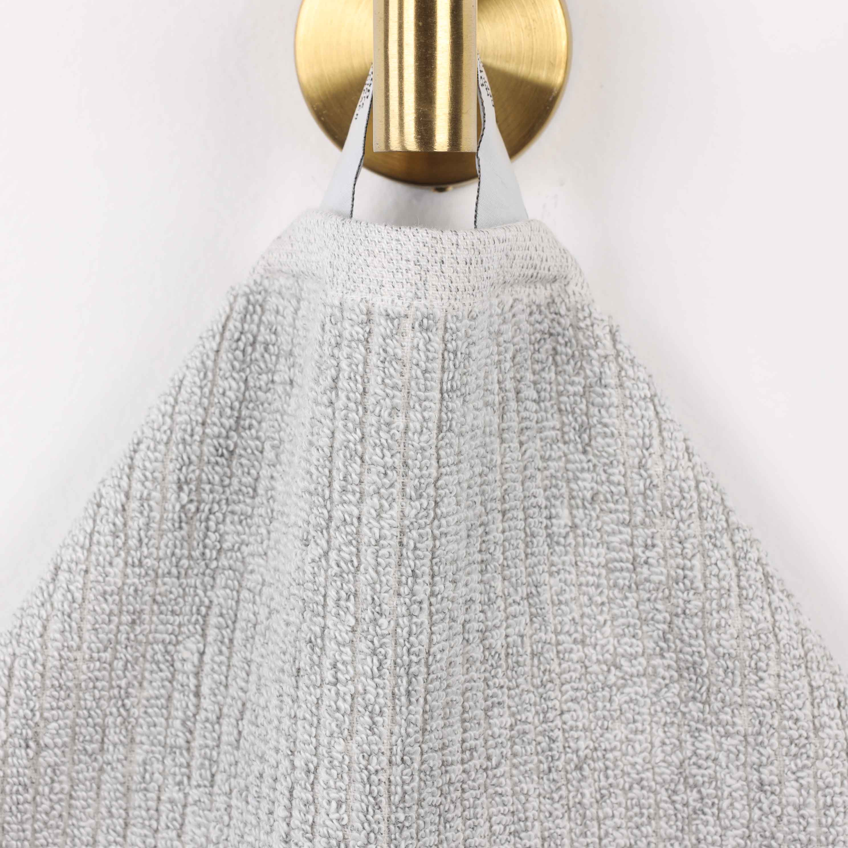 Destin Cotton Blend Solid Ribbed Face Towels Washcloths, Set of 12 - Omnigoodsstore