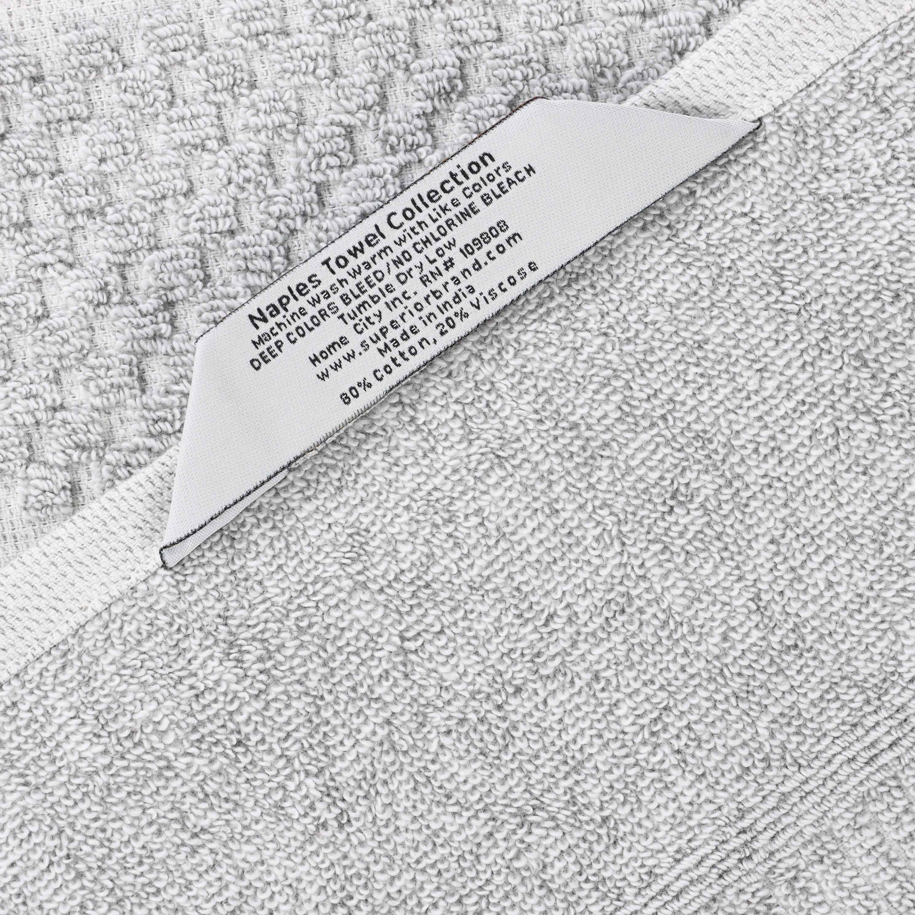 Naples Cotton Blend Checkered and Ribbed Face Towels, Set of 12 - Omnigoodsstore