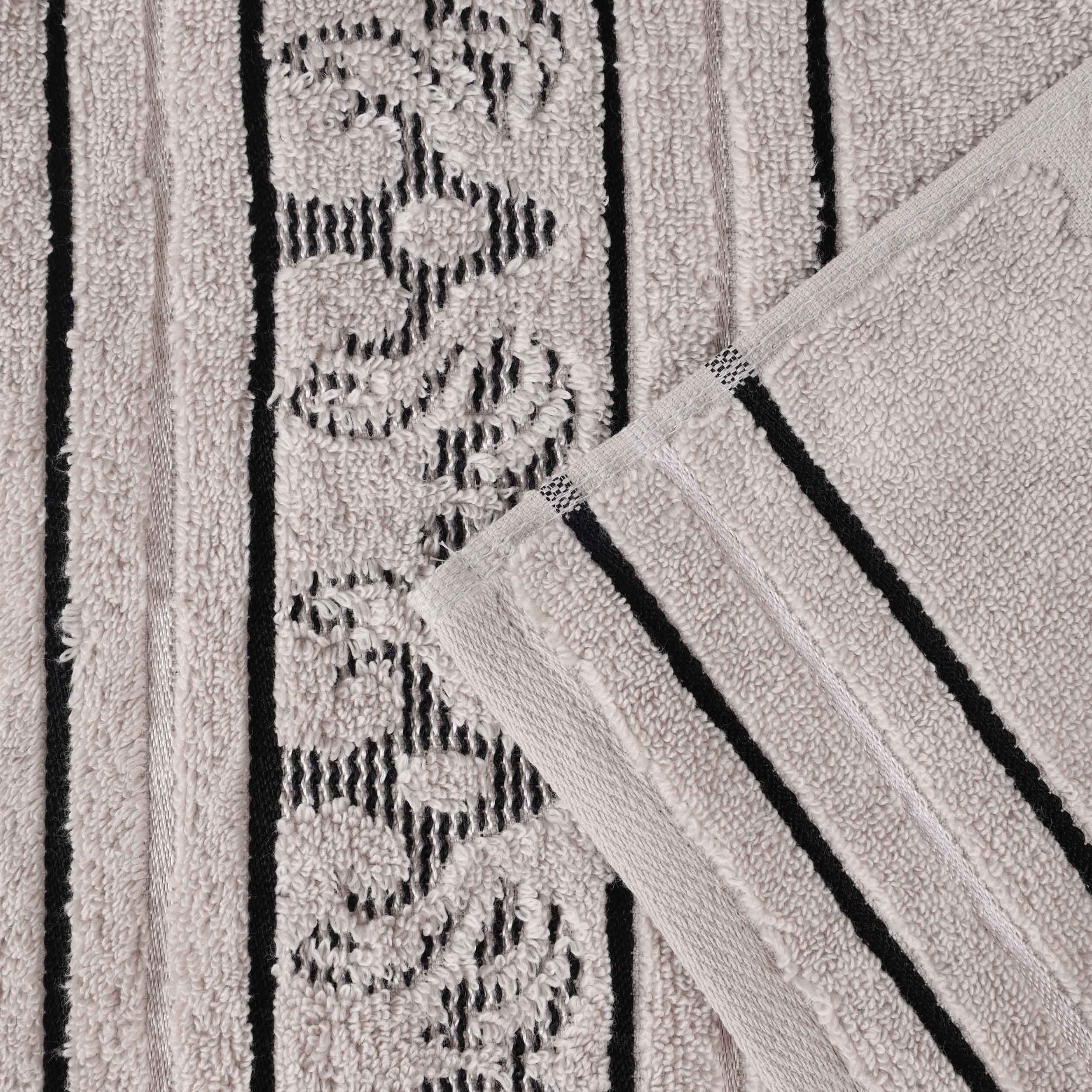 Sadie Zero Twist Cotton Solid and Jacquard Floral Hand Towel Set of 6 - Omnigoodsstore