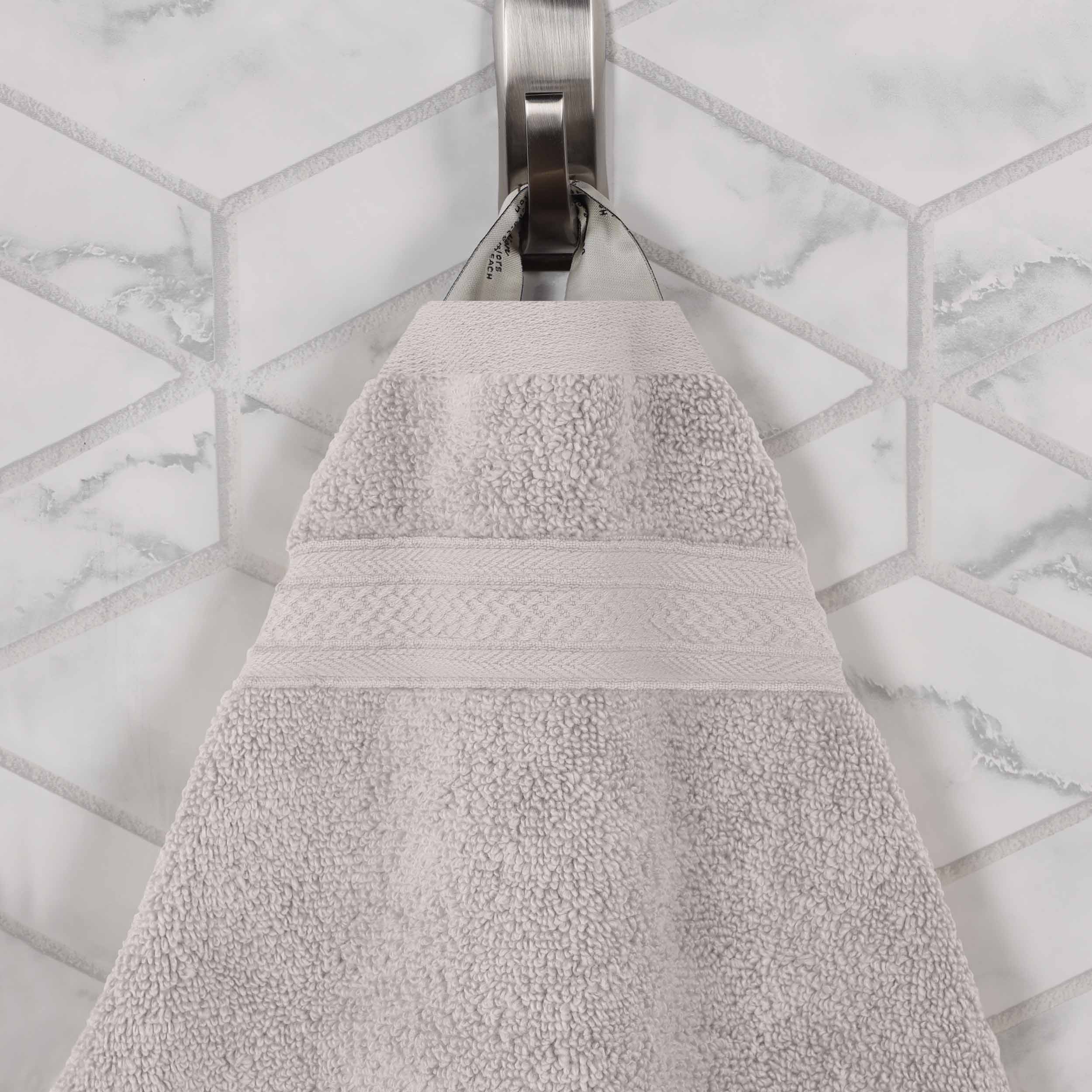 Zero Twist Cotton Solid & Jacquard Elegant Chevron Bath Towel Set of 4 - Omnigoodsstore