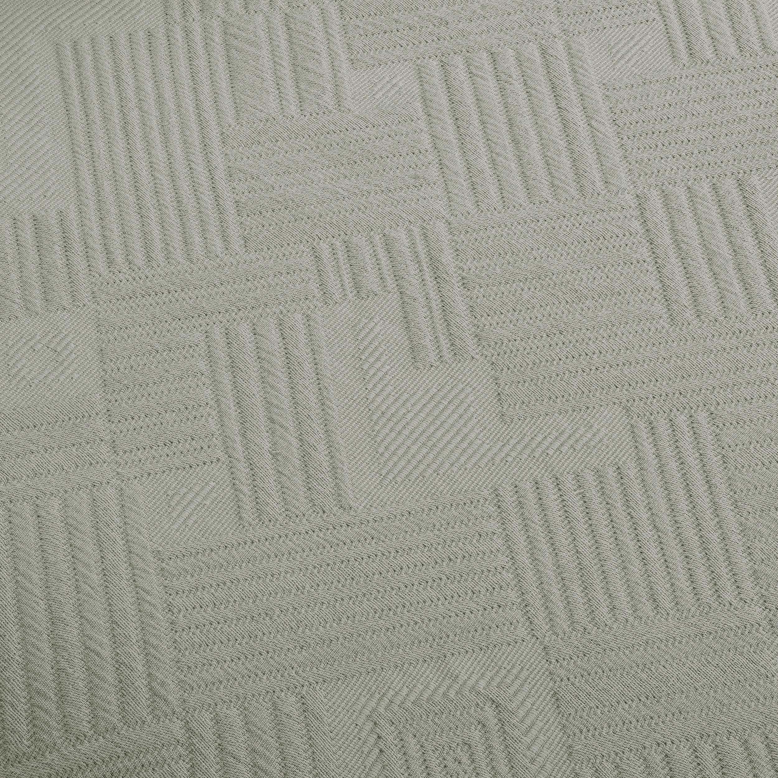 Geometric Fret Cotton Jacquard Matelasse Scalloped Bedspread Set - Omnigoodsstore