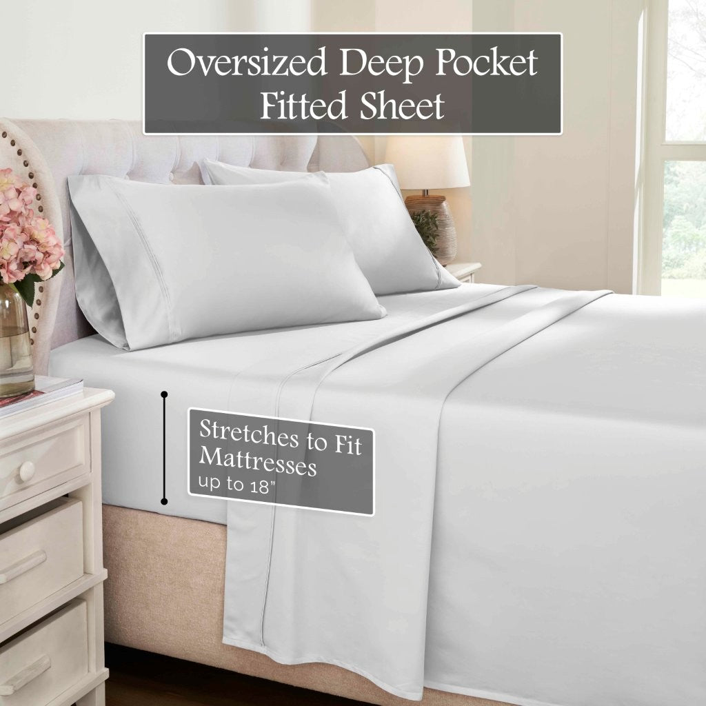 1200 Thread Count Egyptian Cotton Deep Pocket Sheet Set - Omnigoodsstore