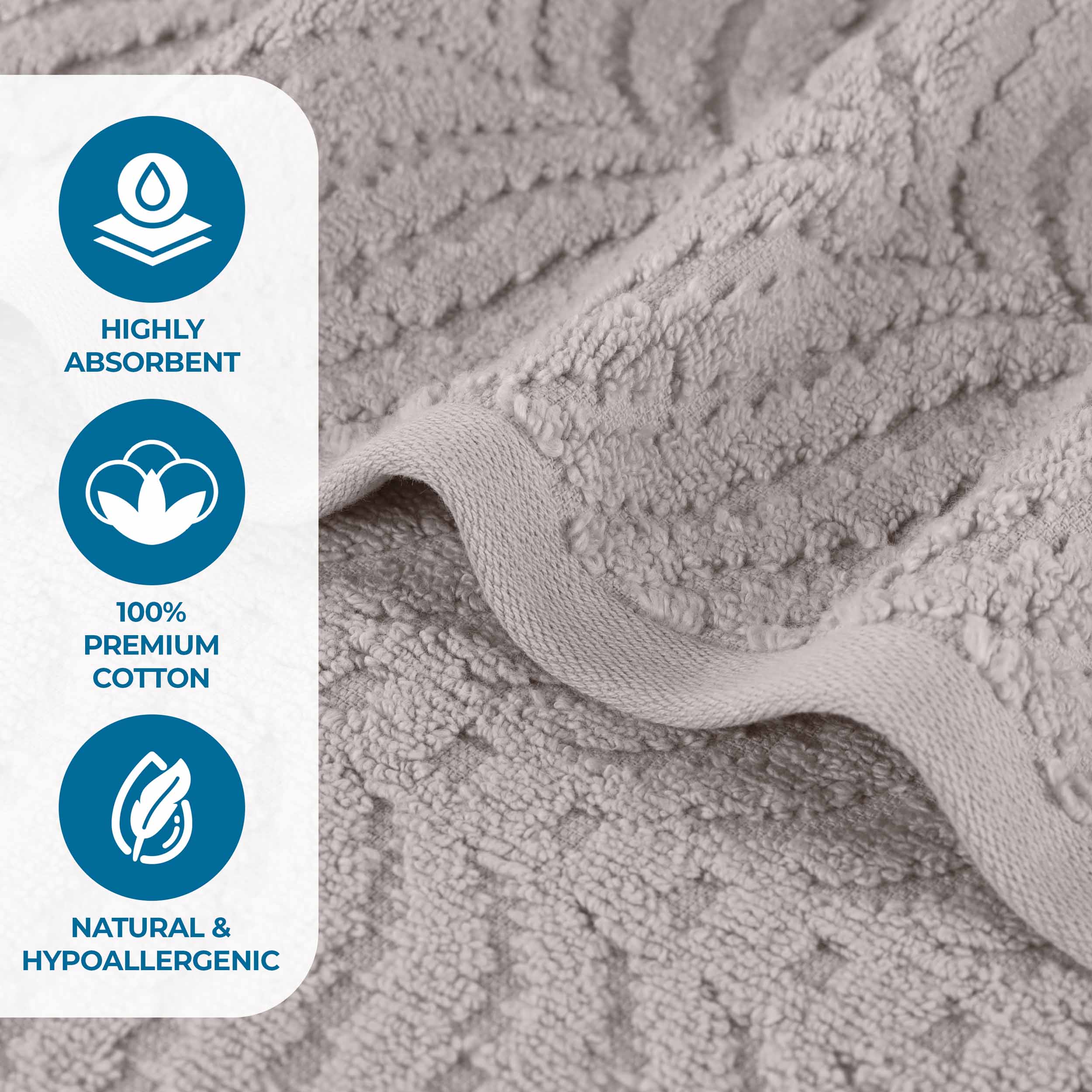 Zero Twist Cotton Solid & Jacquard Elegant Chevron Bath Towel Set of 4 - Omnigoodsstore