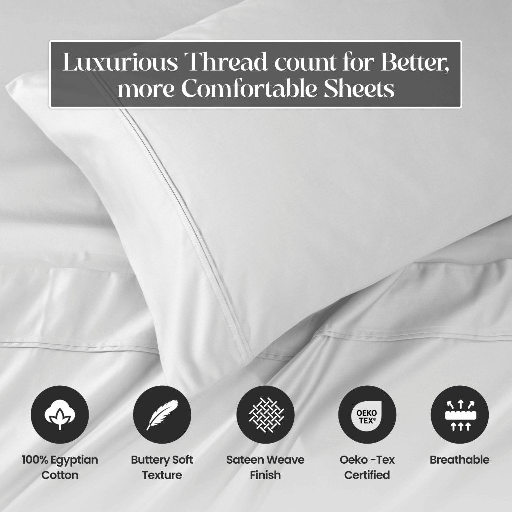 1200 Thread Count Egyptian Cotton Deep Pocket Sheet Set - Omnigoodsstore