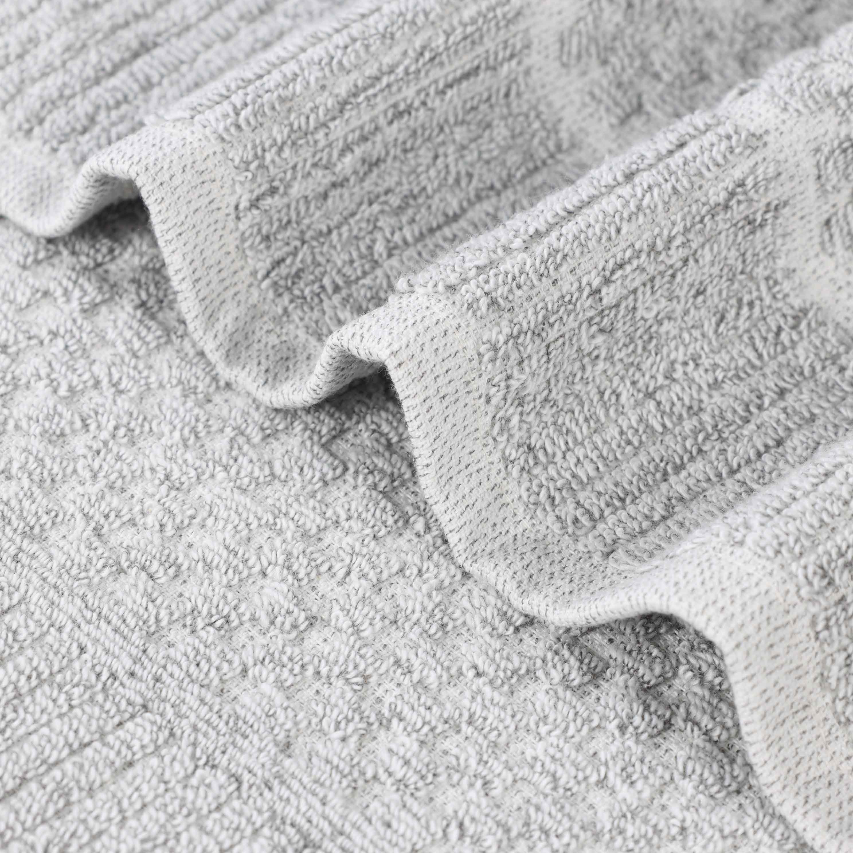 Naples Cotton Blend Checkered and Ribbed Hand Towels, Set of 6 - Omnigoodsstore