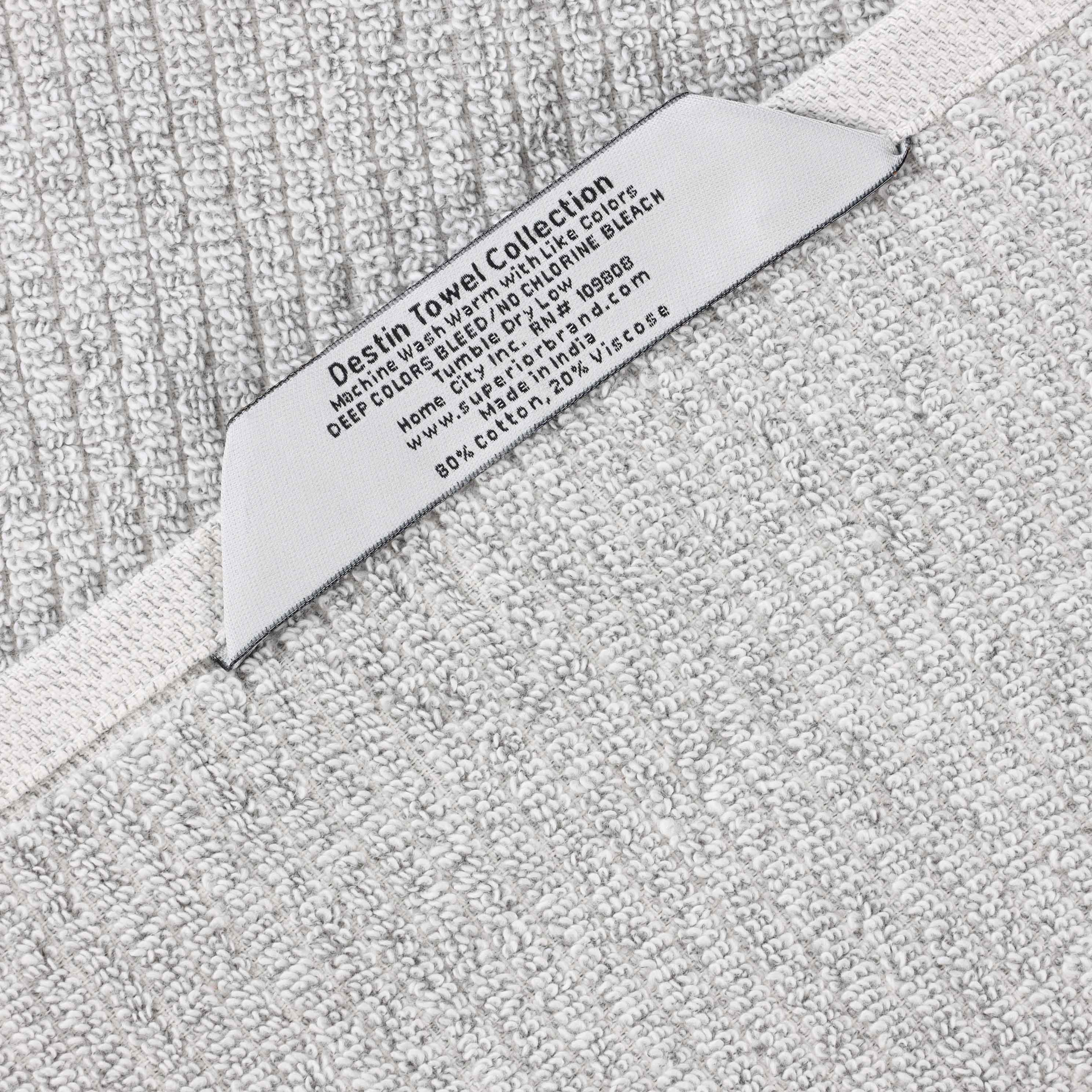 Destin Cotton Blend Solid Ribbed Face Towels Washcloths, Set of 12 - Omnigoodsstore