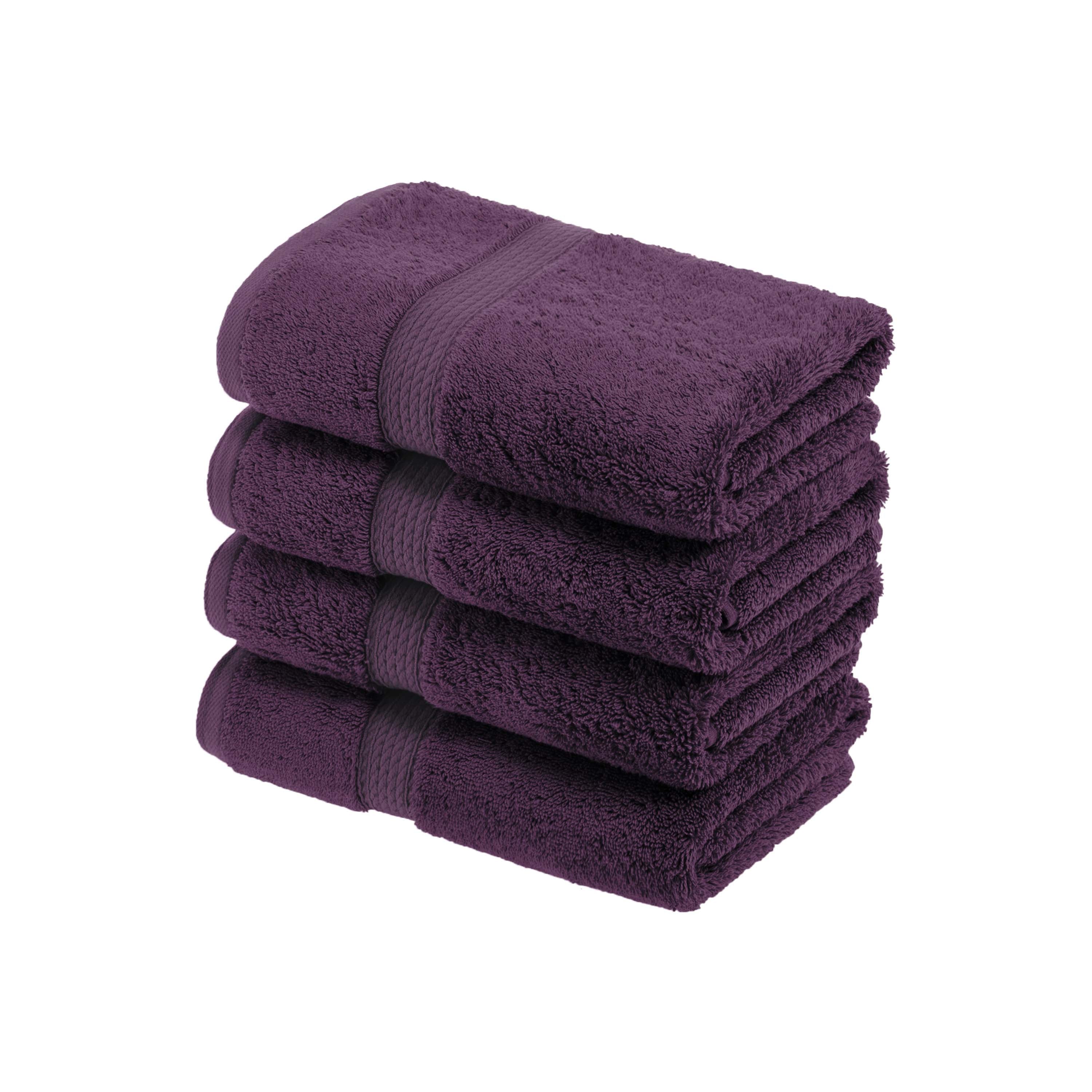 Egyptian Cotton Pile Plush Heavyweight Luxury Soft Hand Towel Set of 4 - Omnigoodsstore