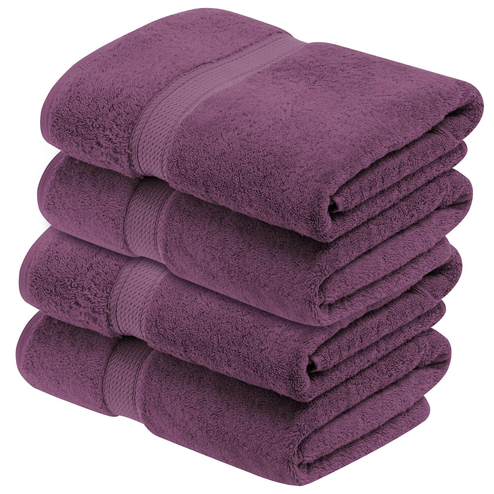 Egyptian Cotton Pile Plush Heavyweight Soft 4 Piece Bath Towel Set - Omnigoodsstore