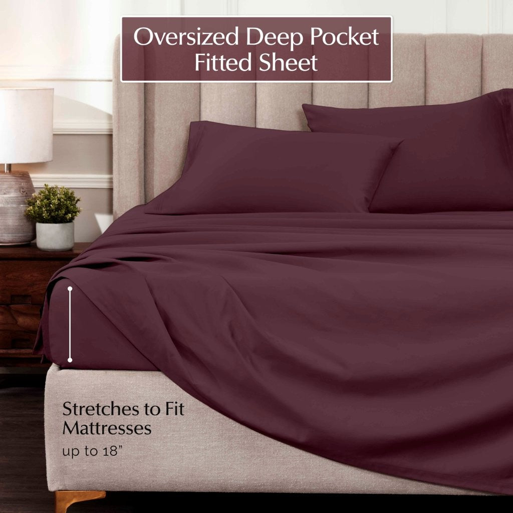 1000 Thread Count Egyptian Cotton Bed Sheet Set Olympic Queen - Omnigoodsstore