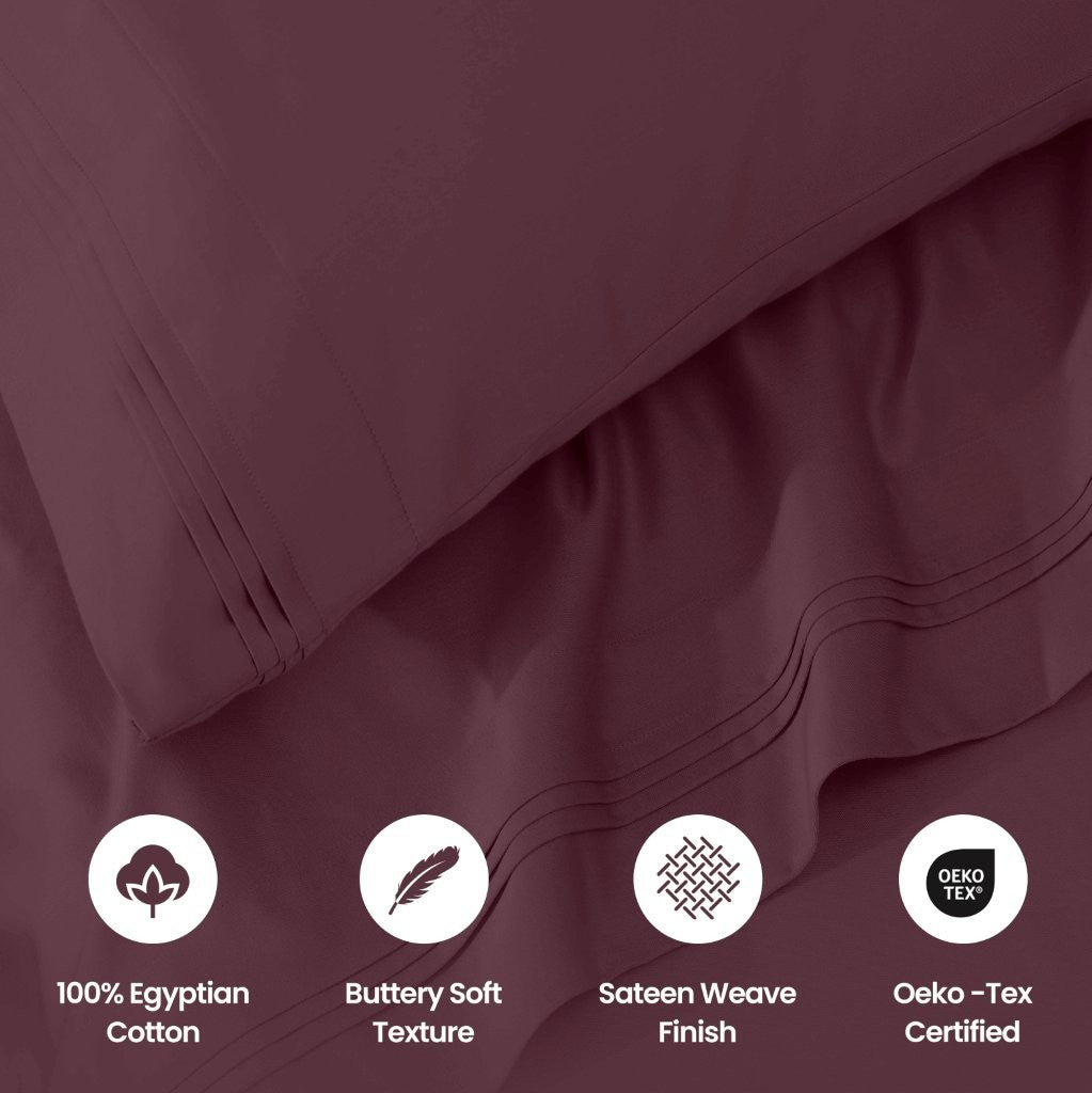 1000 Thread Count Egyptian Cotton Bed Sheet Set Olympic Queen - Omnigoodsstore