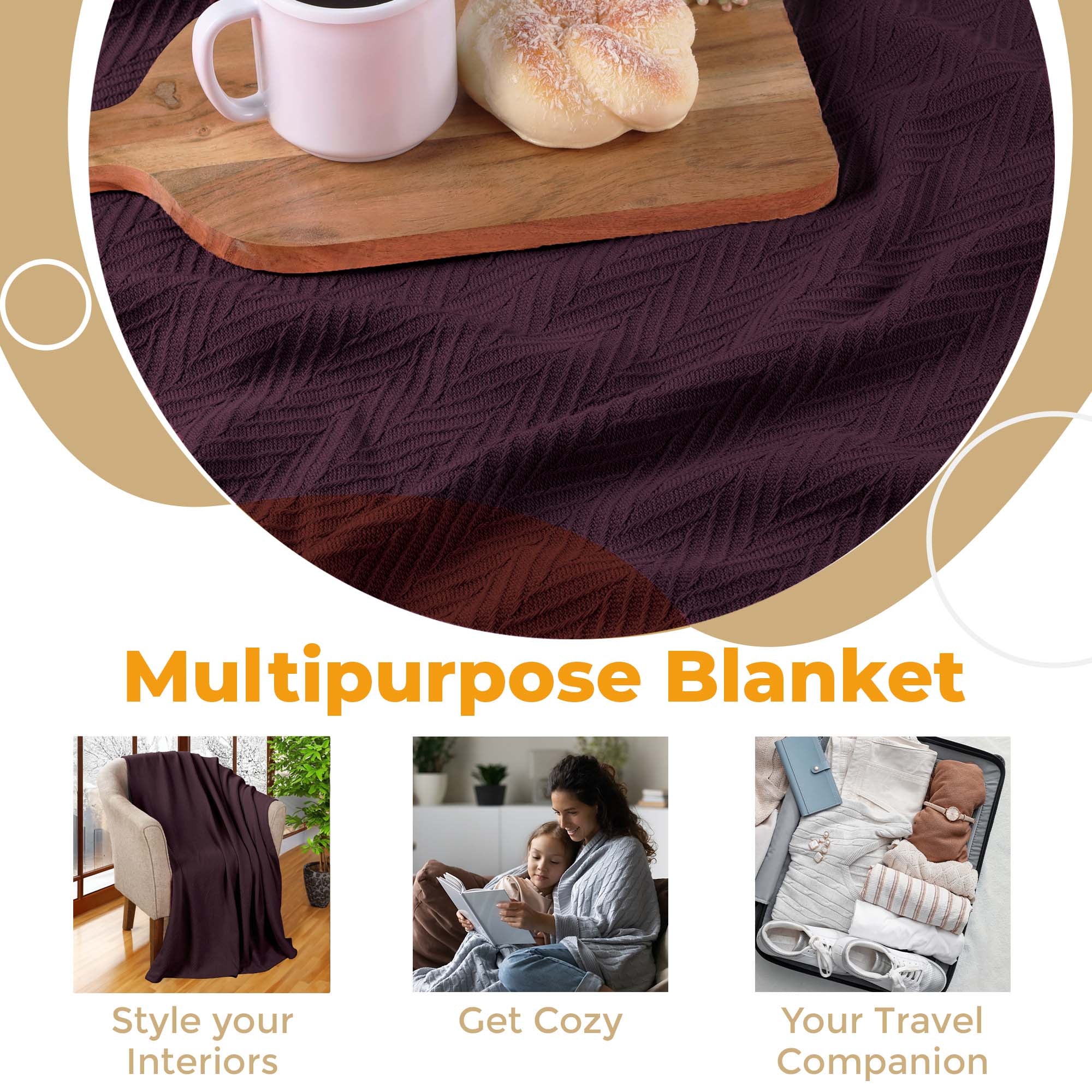 All-Season Chevron Cotton Bed Blanket & Sofa Throw - Omnigoodsstore