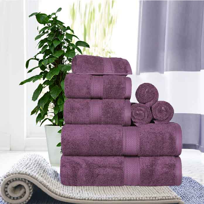 Egyptian Cotton Pile Plush Heavyweight Luxury Soft 8-Piece Towel Set - Omnigoodsstore