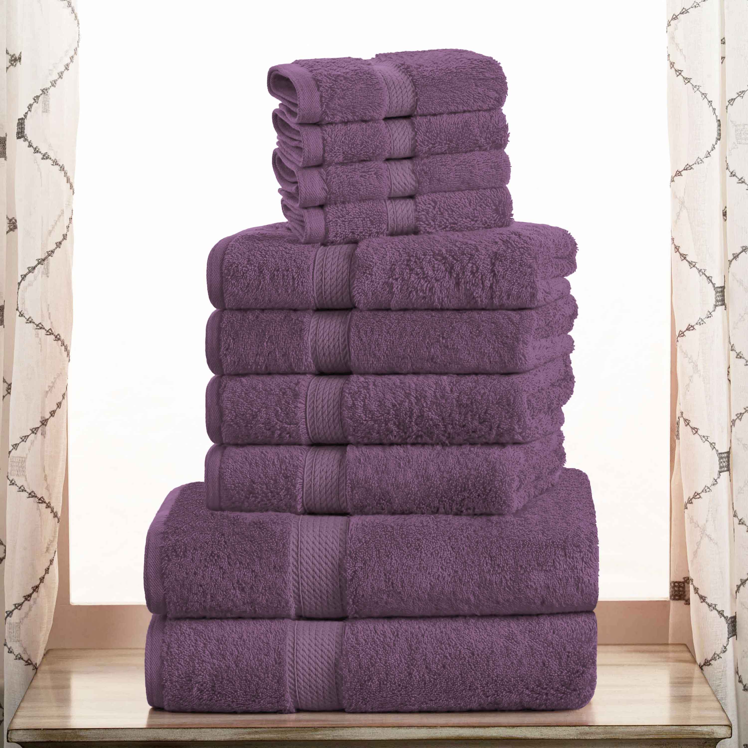 Egyptian Cotton Pile Plush Heavyweight Luxury Soft 10-Piece Towel Set - Omnigoodsstore
