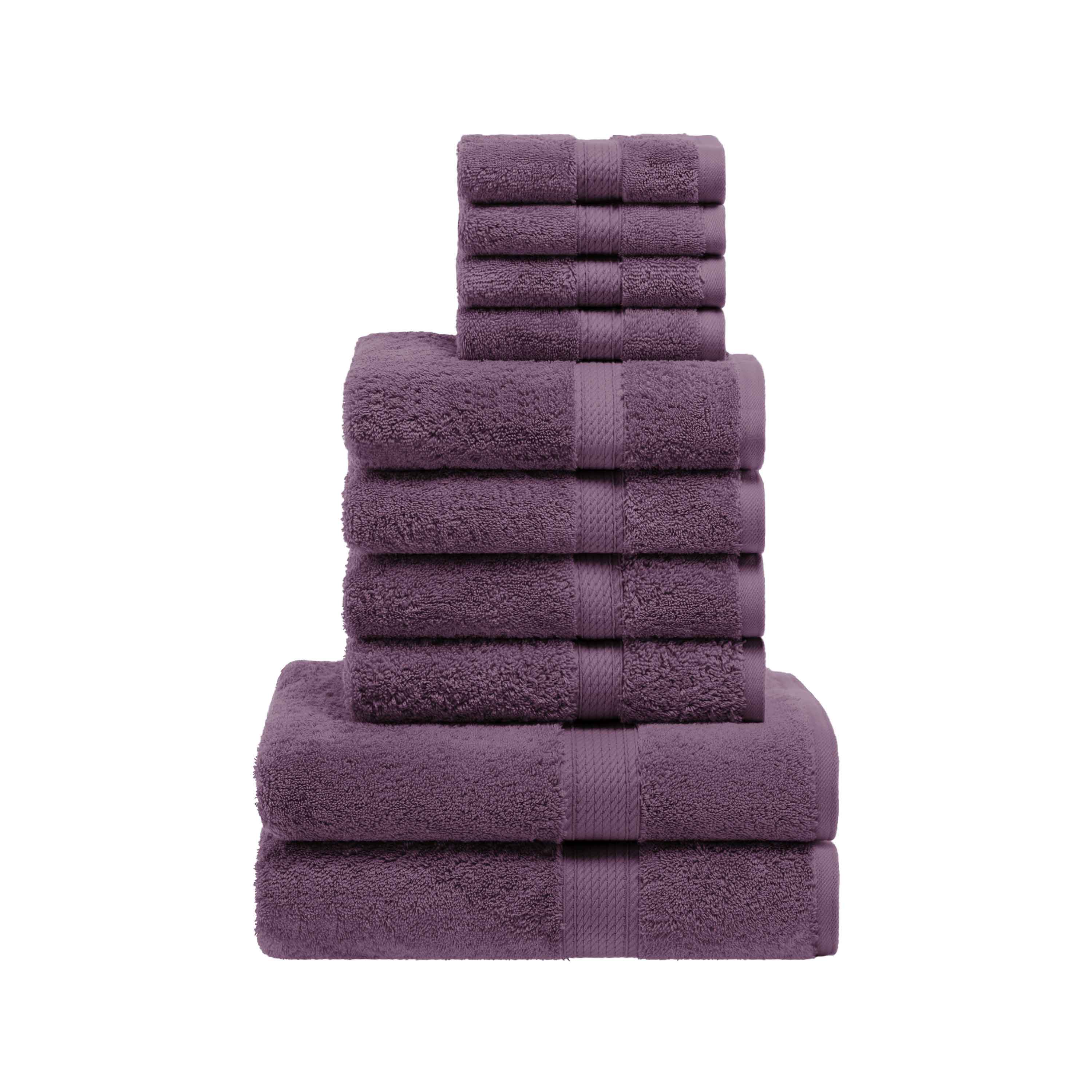 Egyptian Cotton Pile Plush Heavyweight Luxury Soft 10-Piece Towel Set - Omnigoodsstore