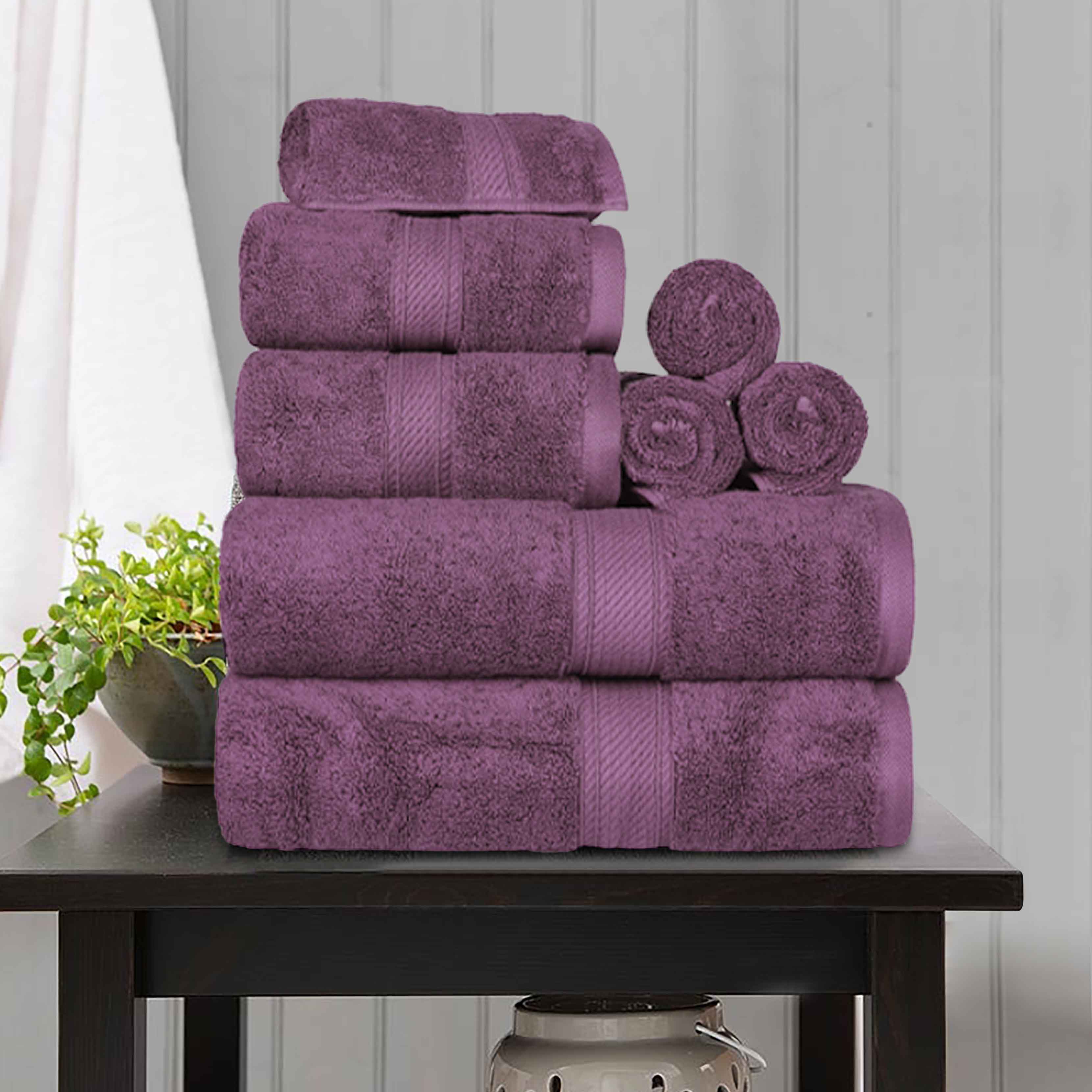 Egyptian Cotton Pile Plush Heavyweight Luxury Soft 8-Piece Towel Set - Omnigoodsstore