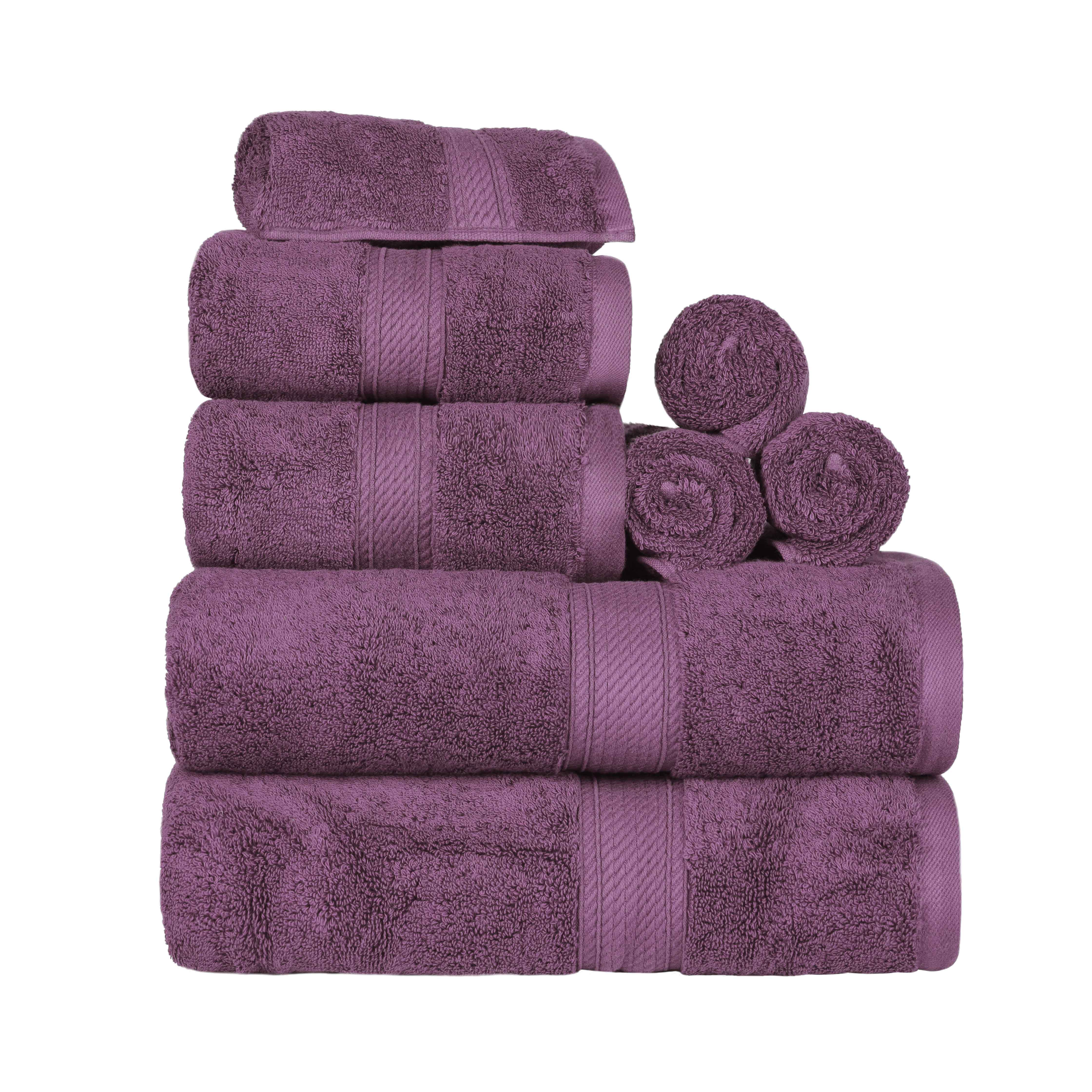 Egyptian Cotton Pile Plush Heavyweight Luxury Soft 8-Piece Towel Set - Omnigoodsstore