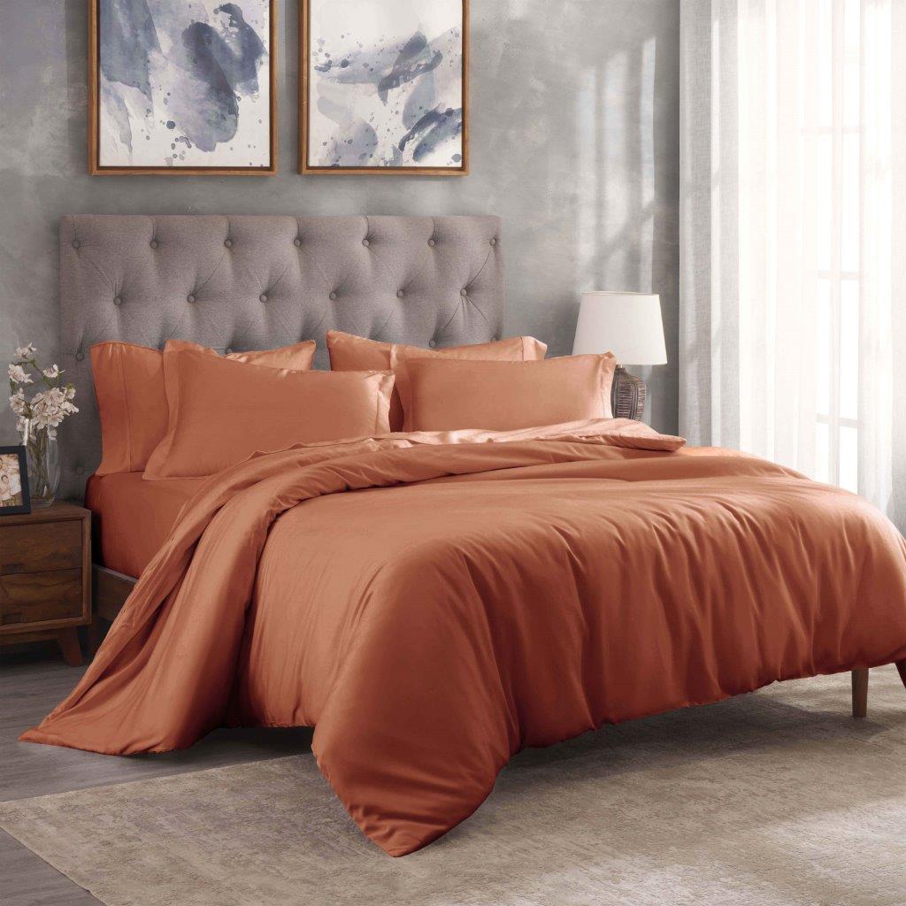 Egyptian Cotton 300 Thread Count Solid Duvet Cover Set - Omnigoodsstore