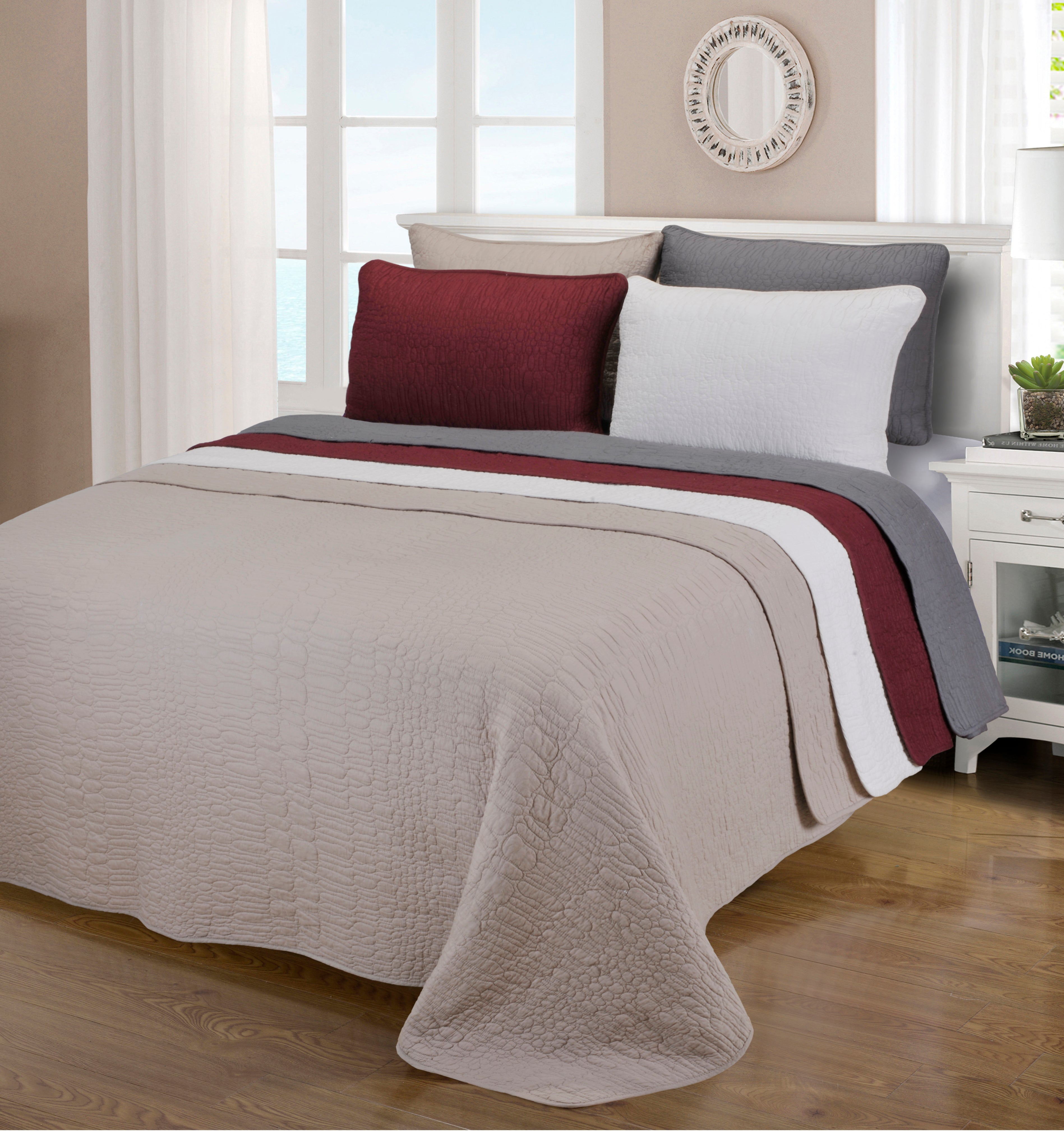 McKinley Reversible Cotton Quilt Set Full/Queen - Omnigoodsstore